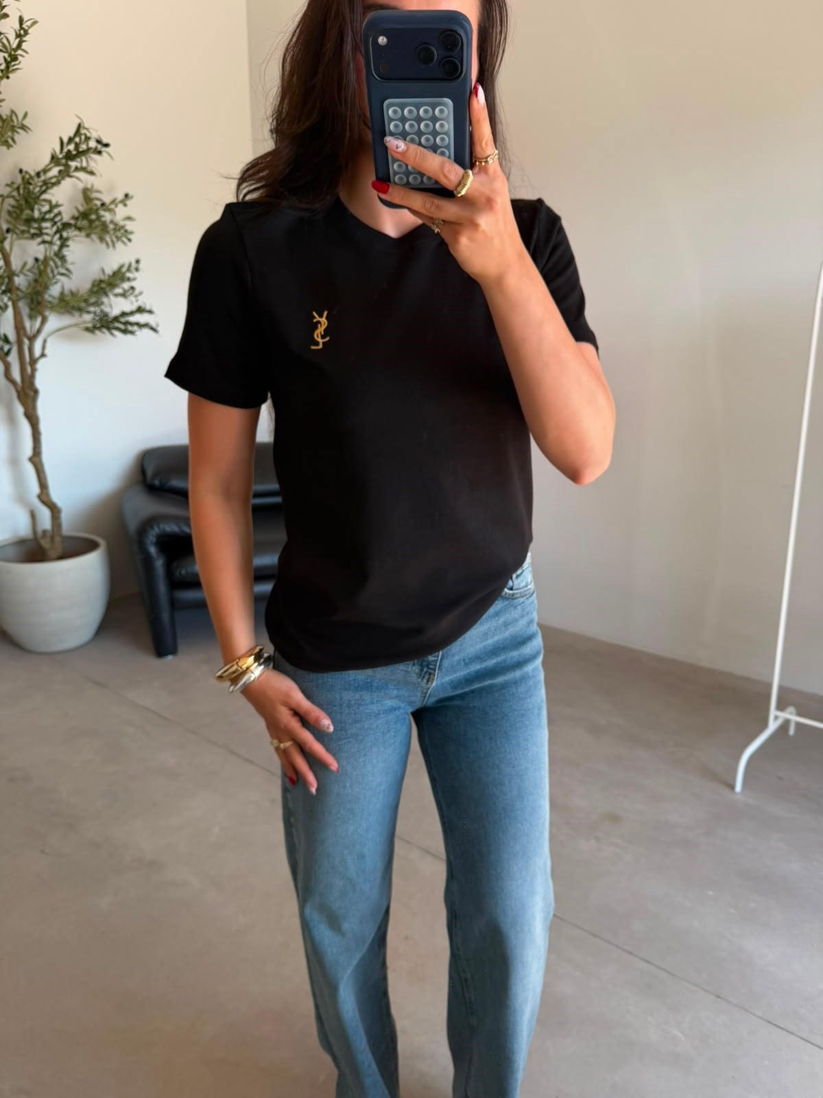 Siyah Marka Model Diana Tişört