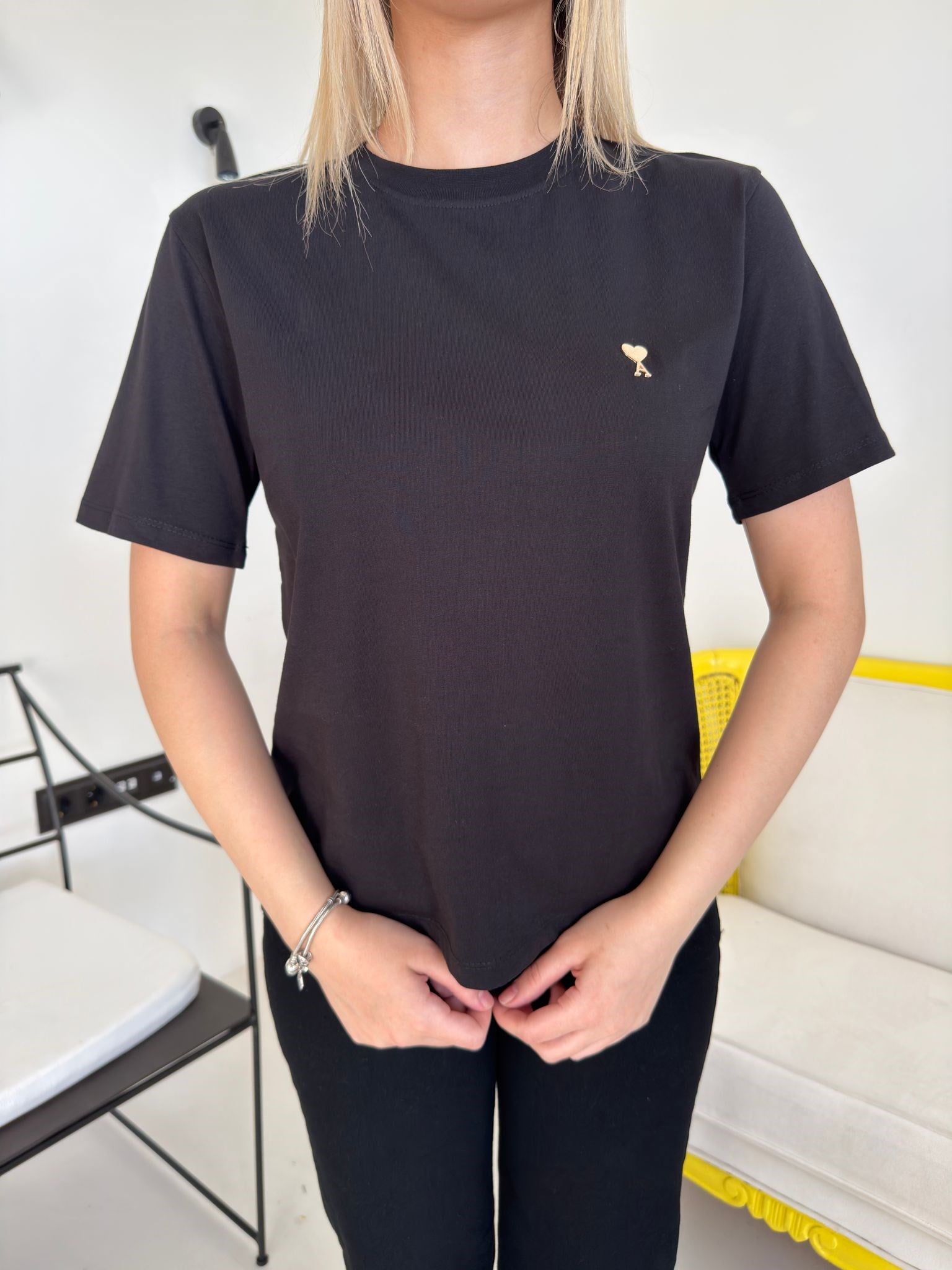 Siyah Marka Model Harfli Tişört