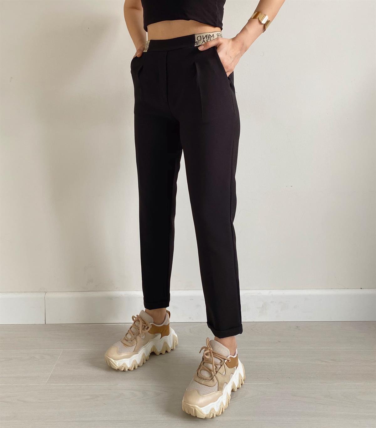 Siyah Never Mind Pantolon