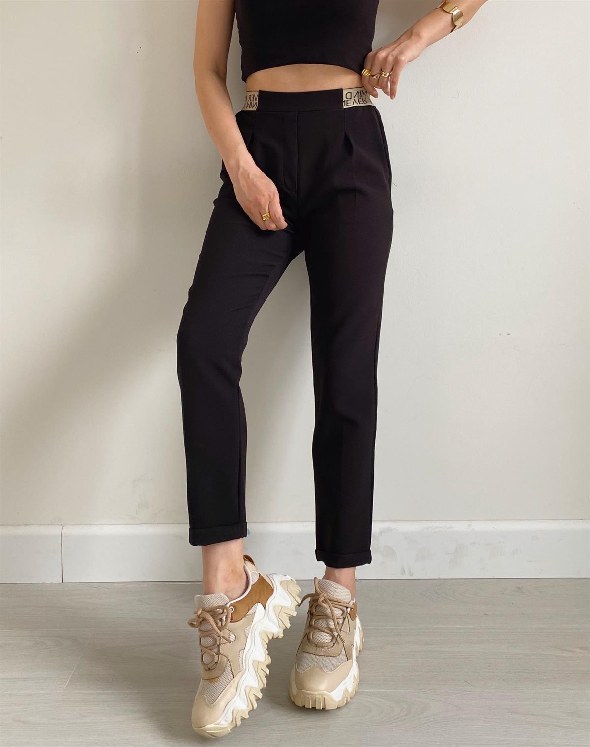 Siyah Never Mind Pantolon