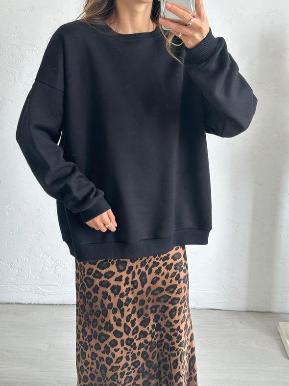 Siyah Oversize Aura Sweat