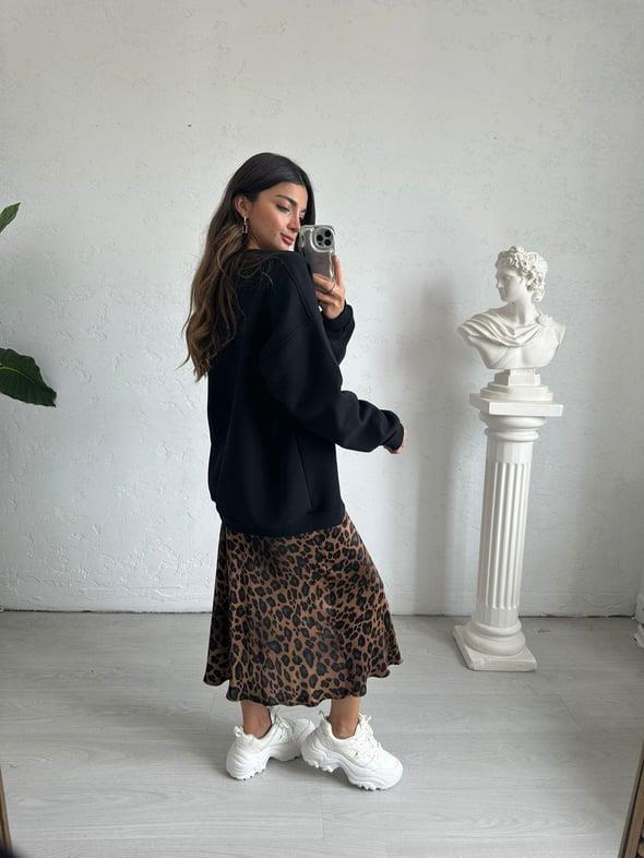 Siyah Oversize Aura Sweat