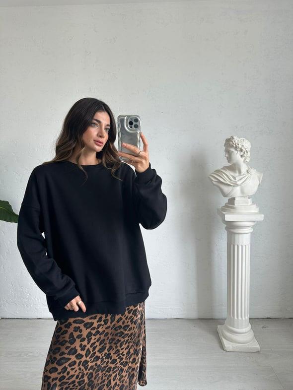 Siyah Oversize Aura Sweat