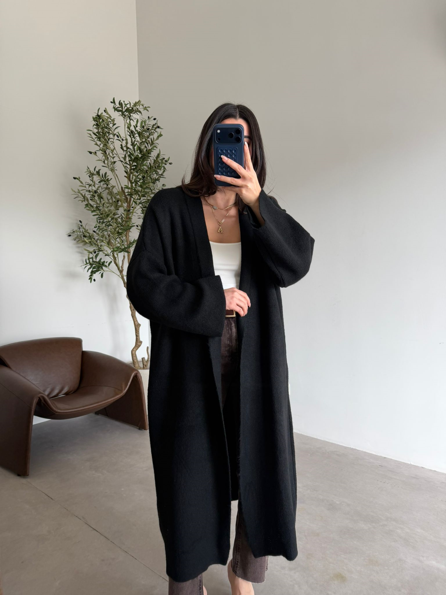 Siyah Oversize Salaş Hırka