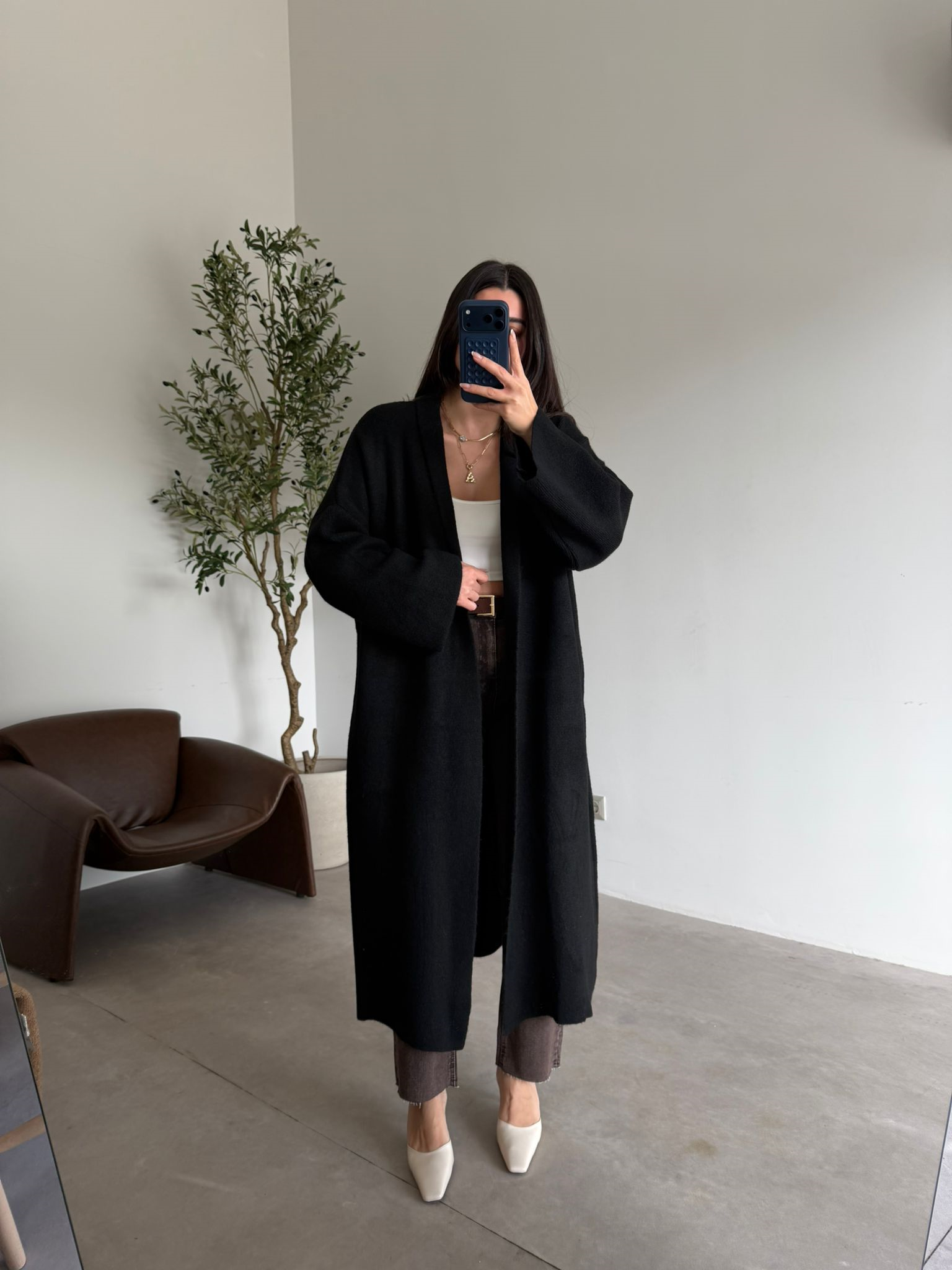 Siyah Oversize Salaş Hırka