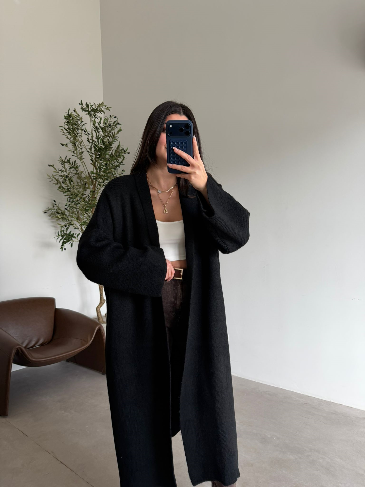 Siyah Oversize Salaş Hırka
