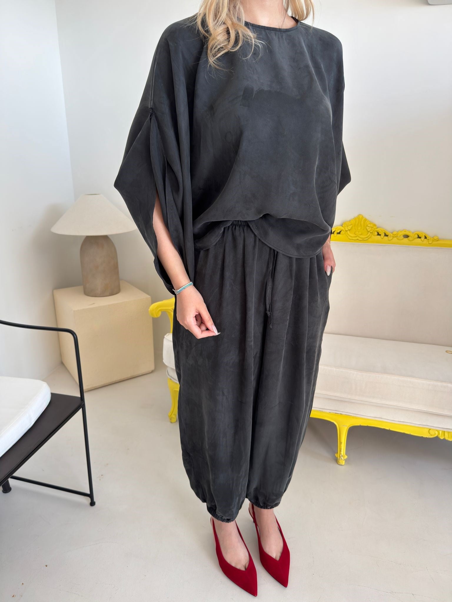 Siyah Oversize Şalvar Takım