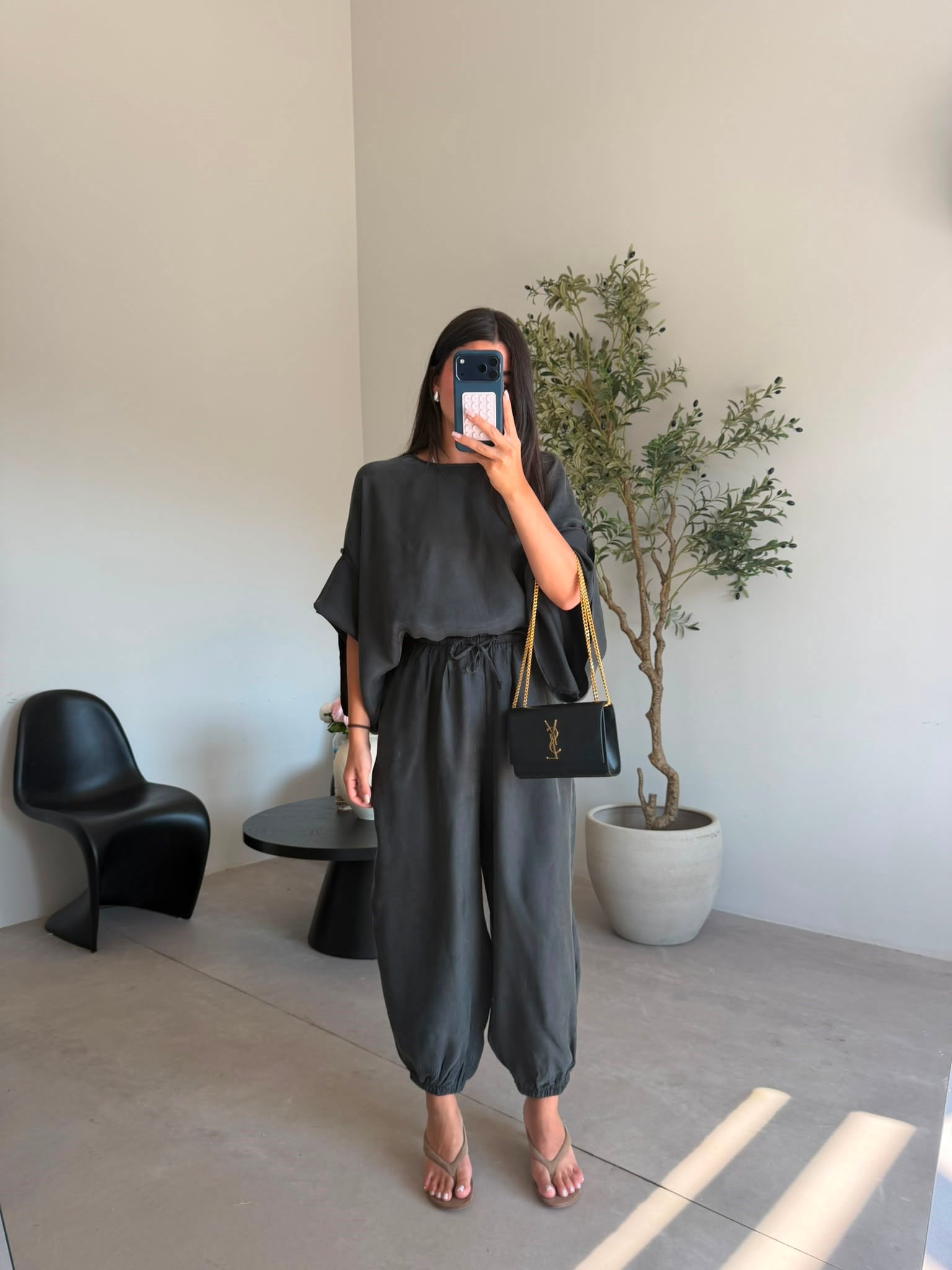 Siyah Oversize Şalvar Takım