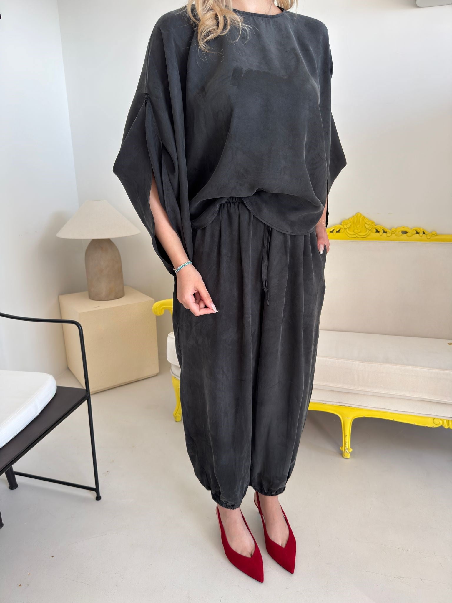 Siyah Oversize Şalvar Takım