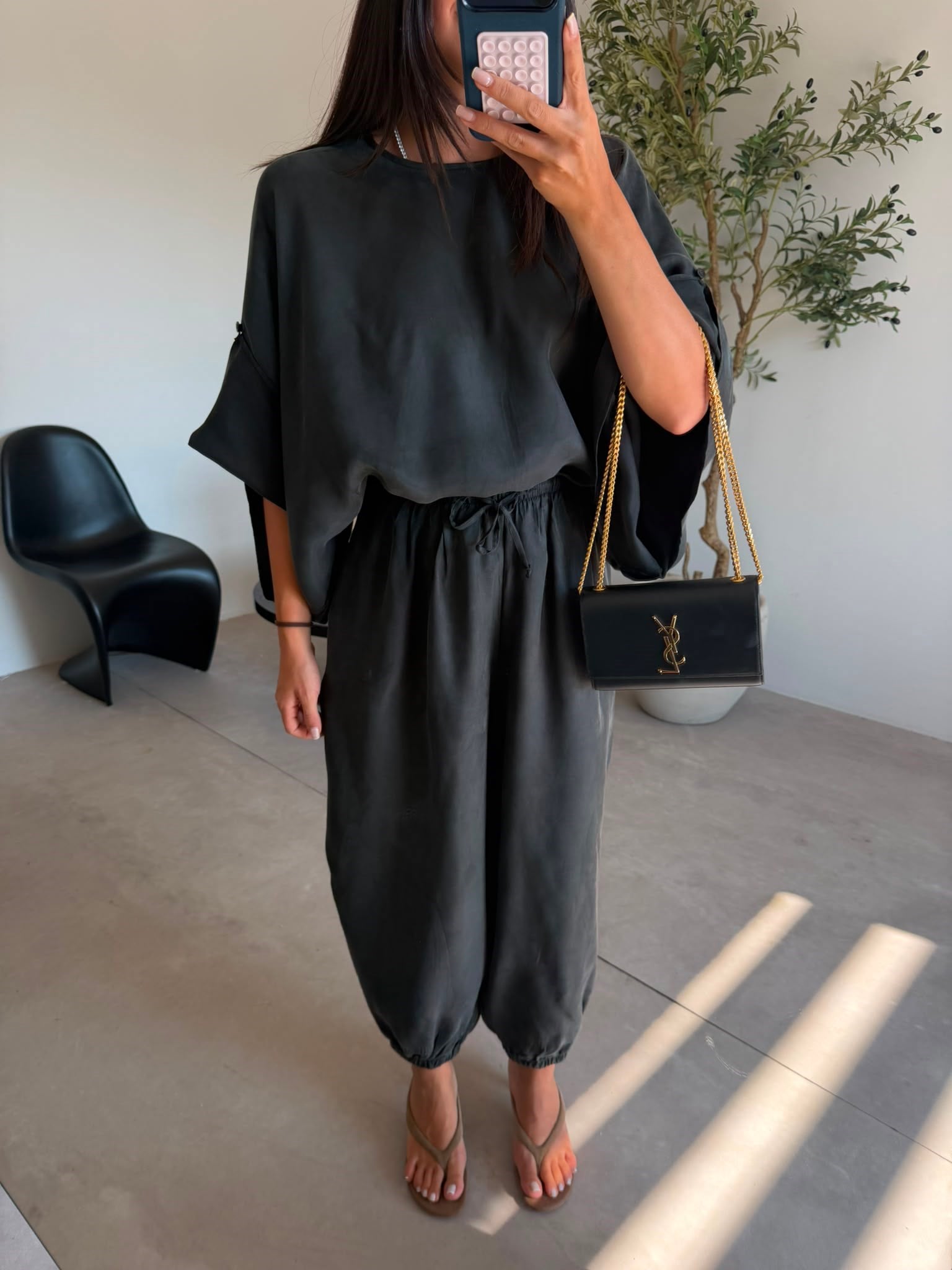 Siyah Oversize Şalvar Takım