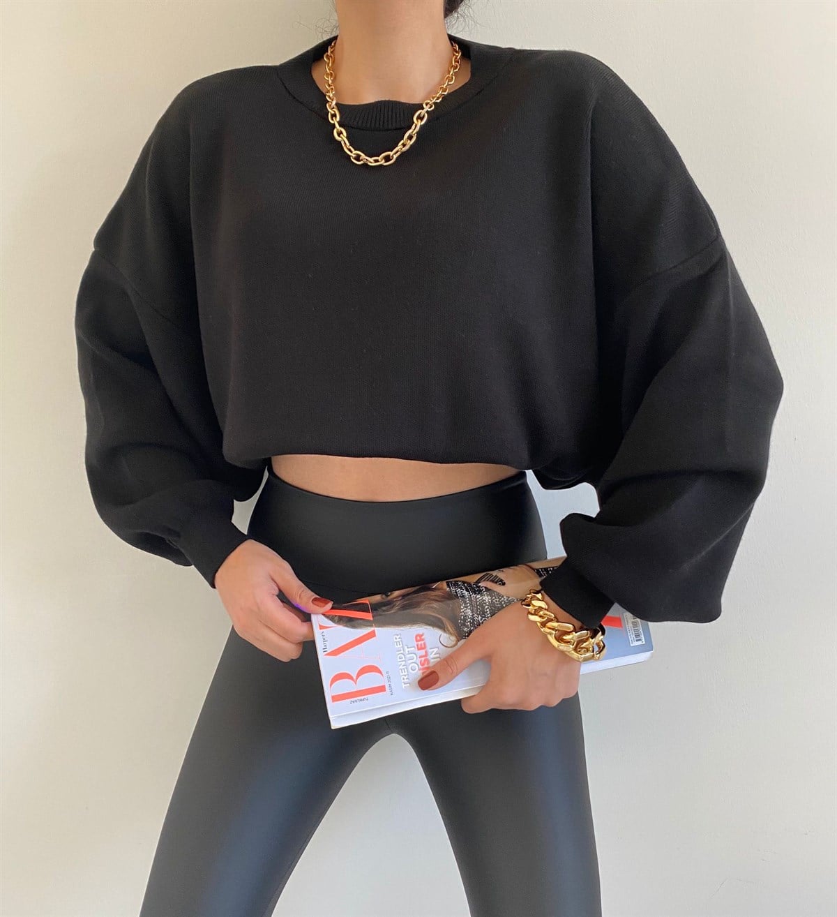Siyah Oversize Sindy Kazak
