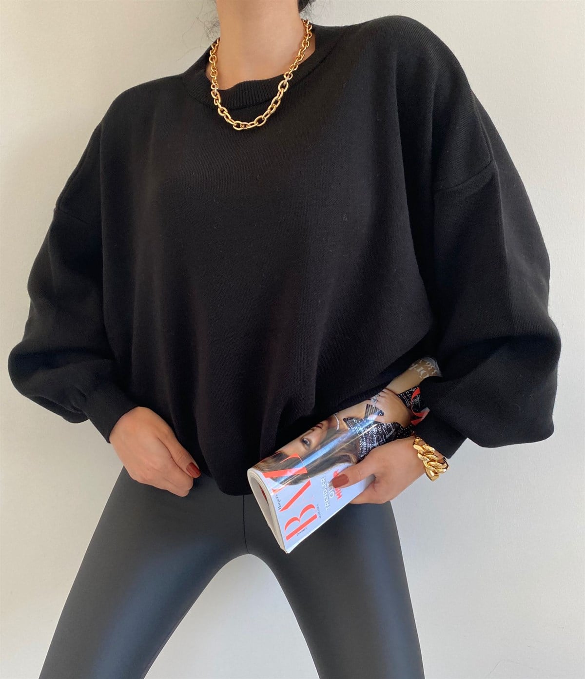 Siyah Oversize Sindy Kazak