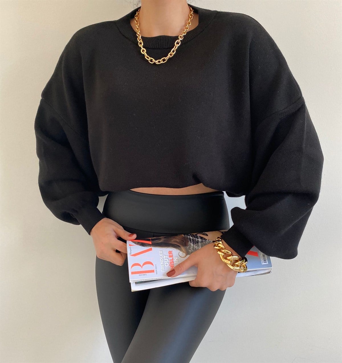 Siyah Oversize Sindy Kazak