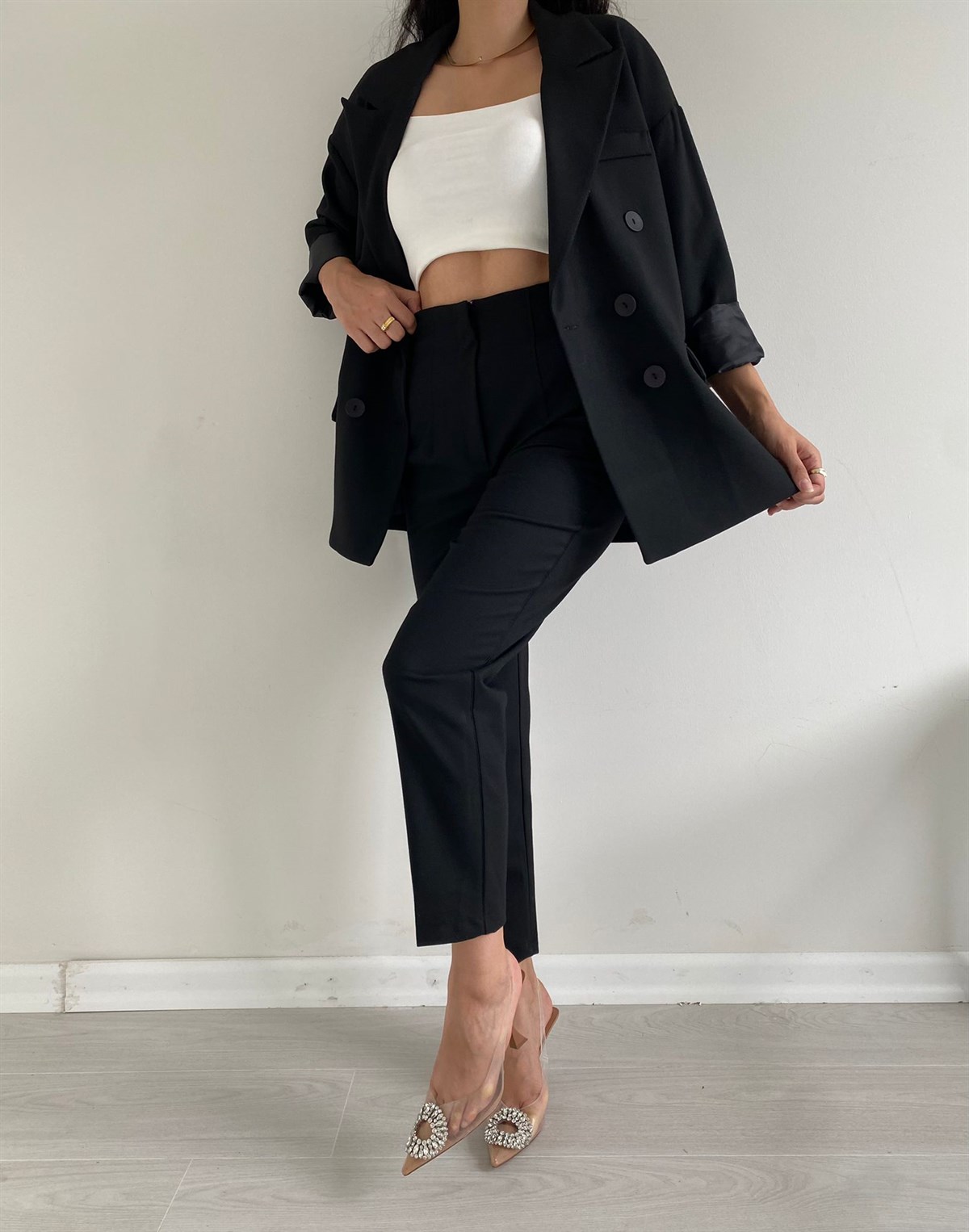 Siyah Polly Takım