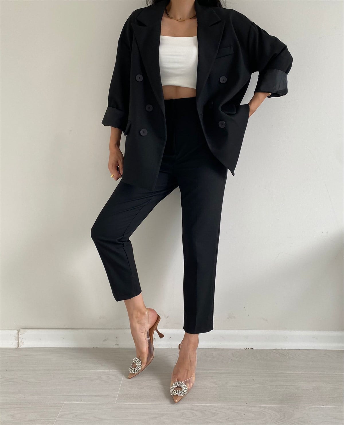 Siyah Polly Takım