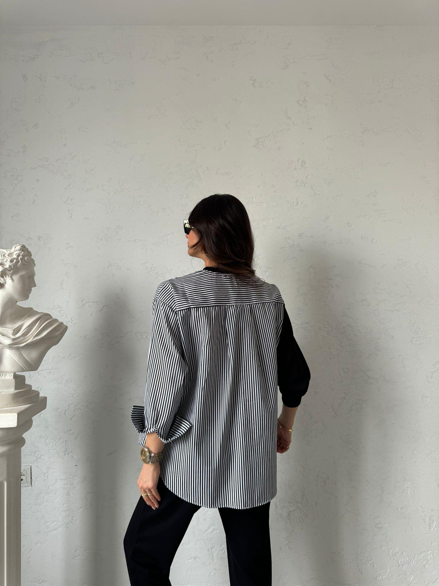 Siyah Poplin Detaylı Sweat Takım