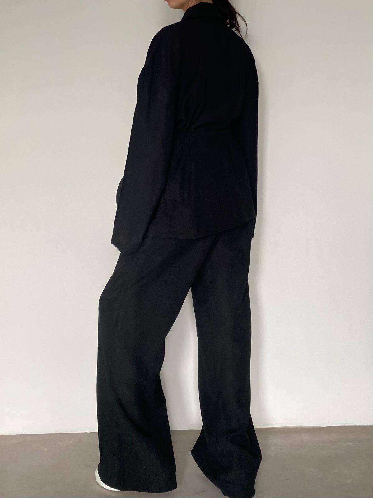 Siyah Şal Yaka Kimono Takım