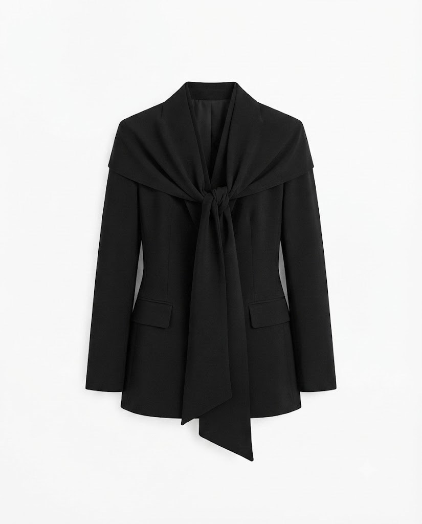 Siyah Şallı Blazer Ceket