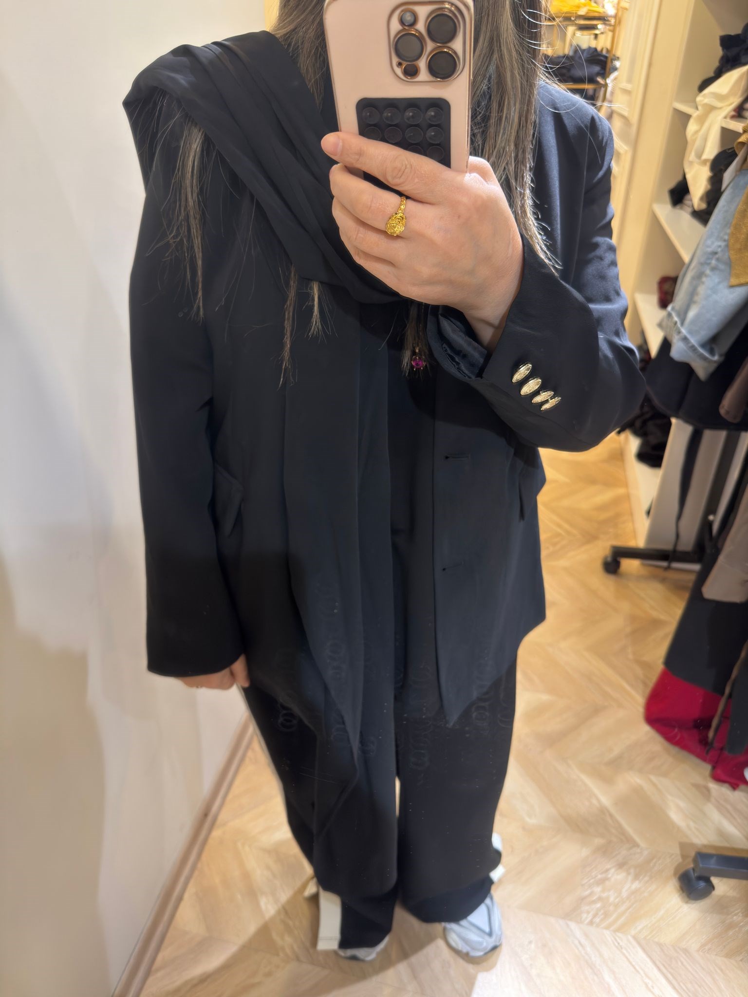 Siyah Şallı Blazer Ceket