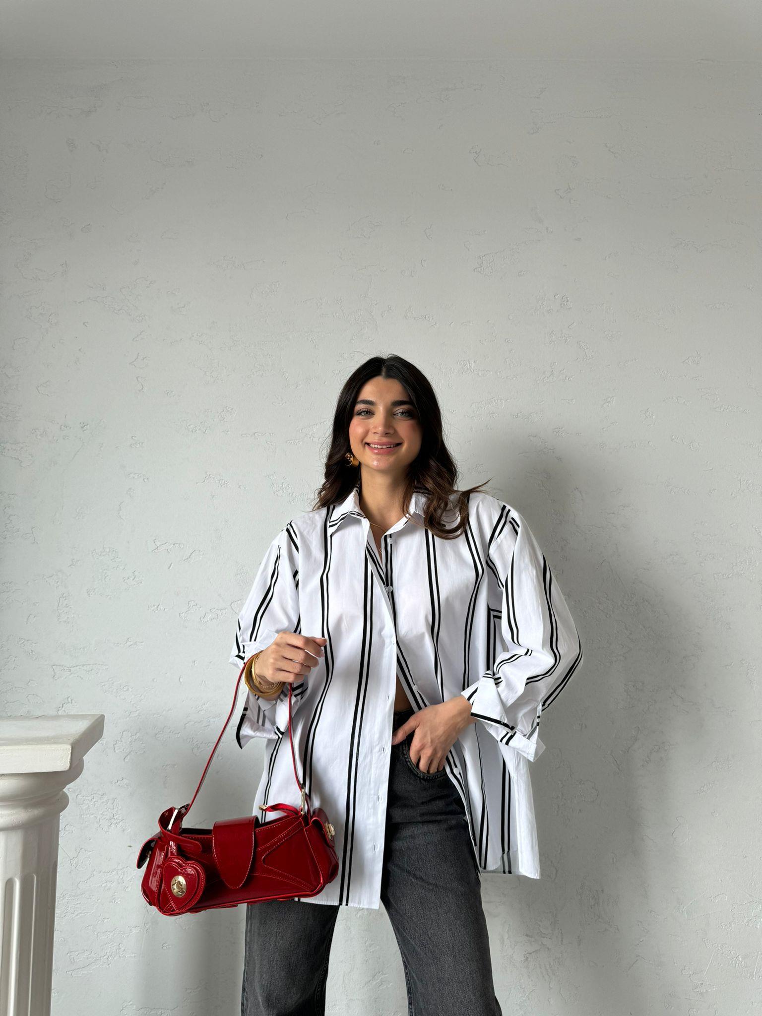 Siyah Şeritli Gömlek 