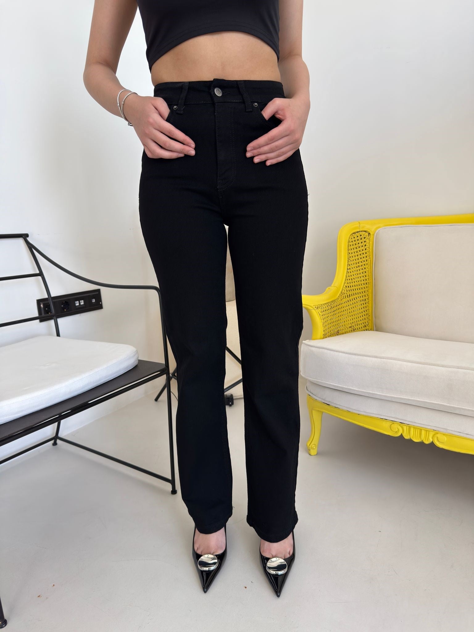 Siyah Straight Big Size Jean