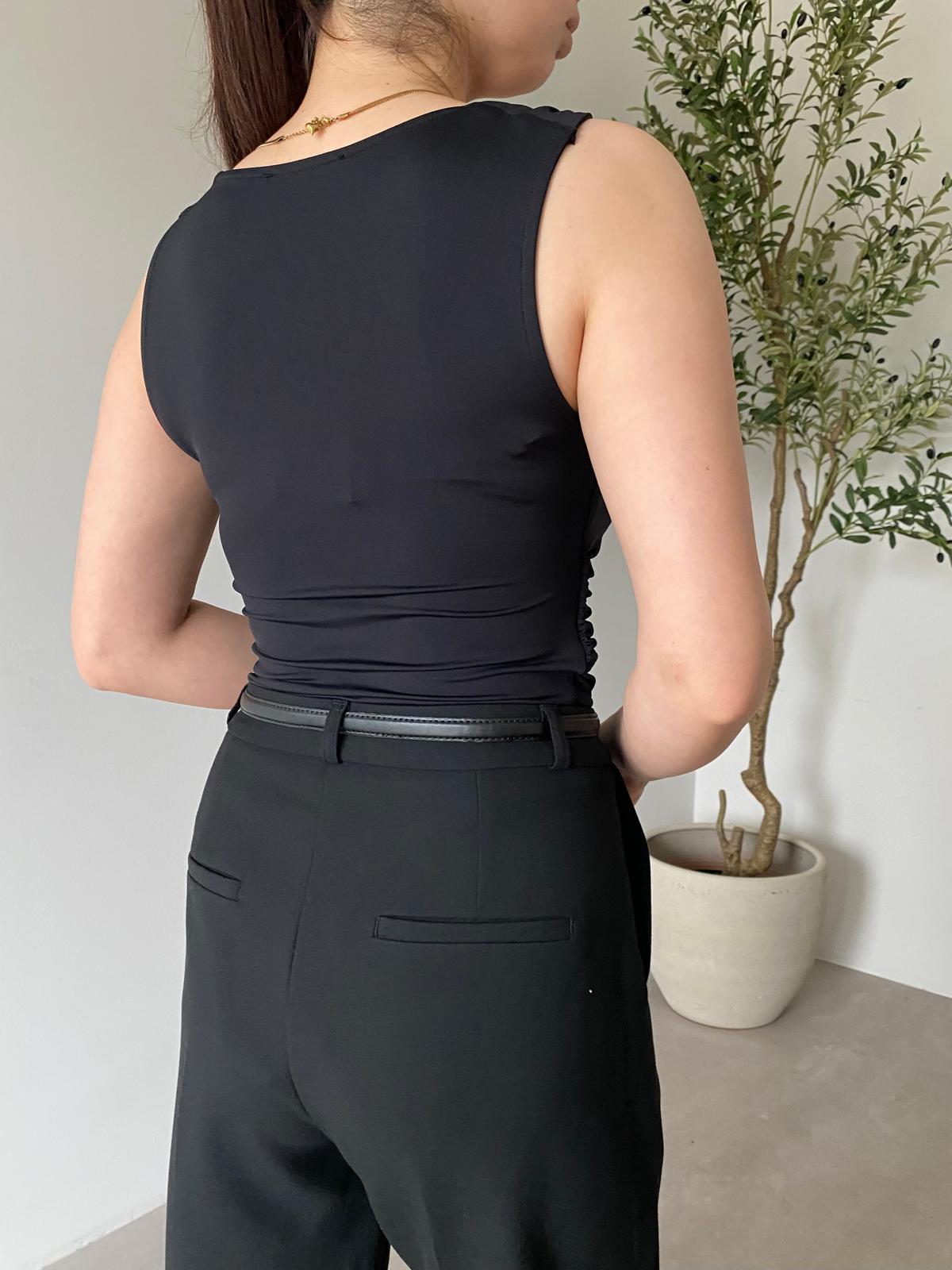 Siyah Toka Detaylı Likralı Bodysuit