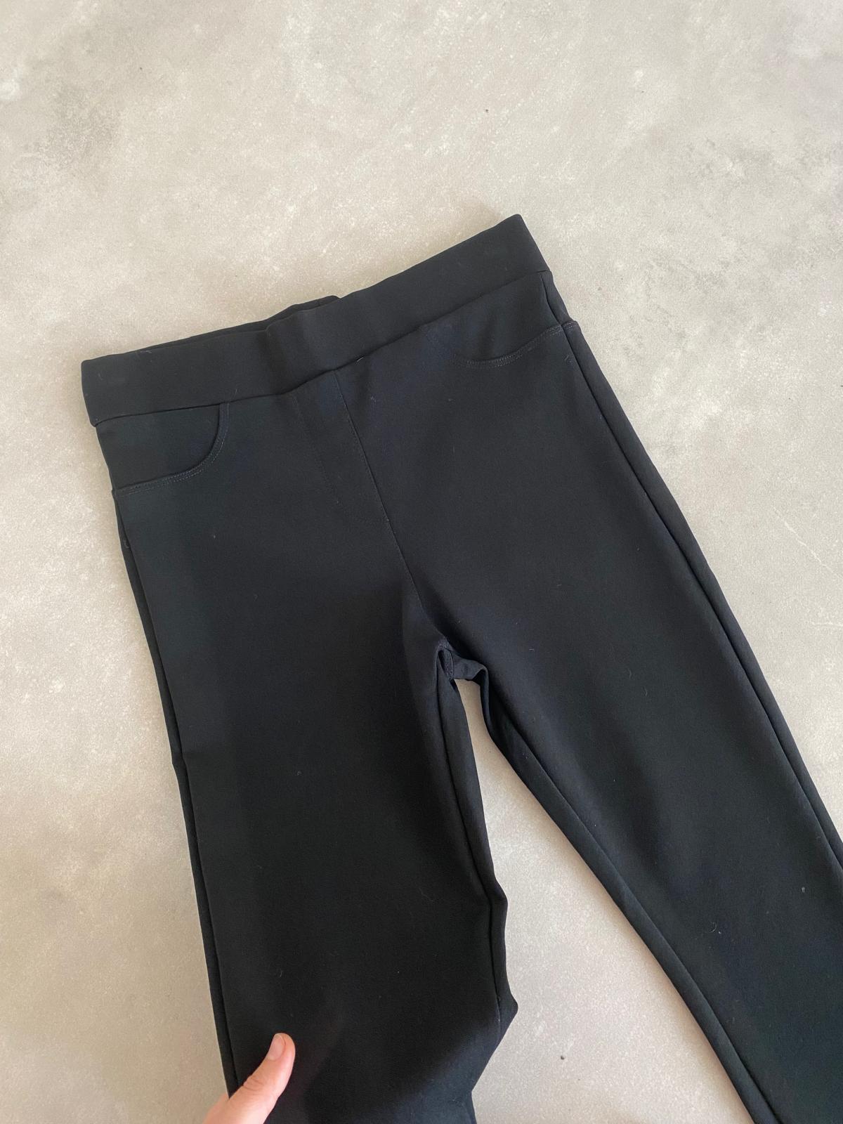 Siyah Toparlayıcı Cep Detaylı Pantolon Tayt