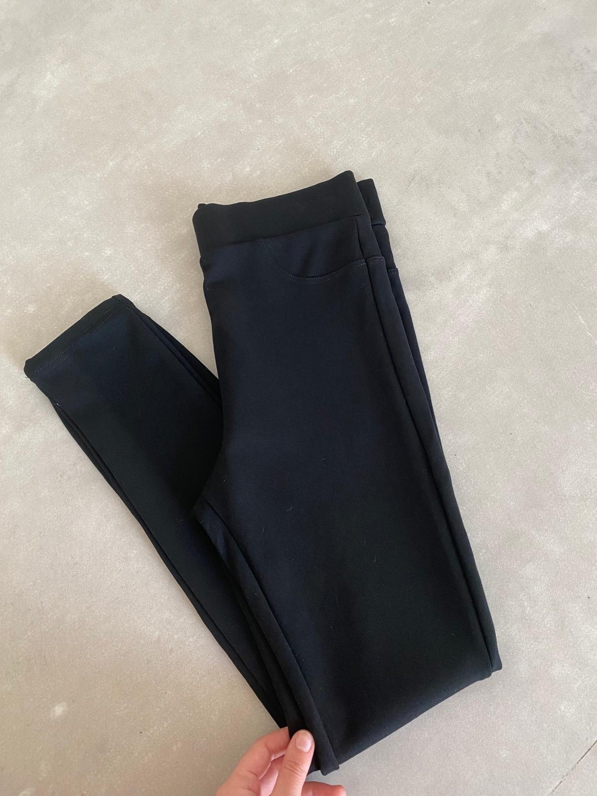 Siyah Toparlayıcı Cep Detaylı Pantolon Tayt