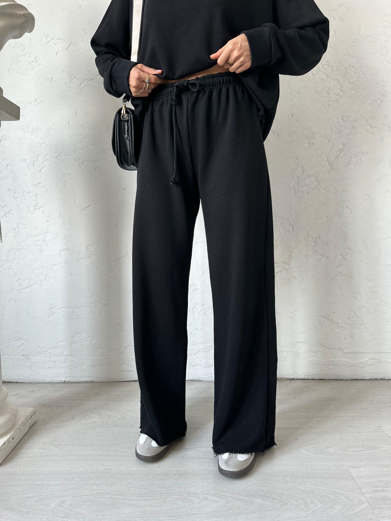 Siyah Uzun Kollu Basic Eşofman Takımı