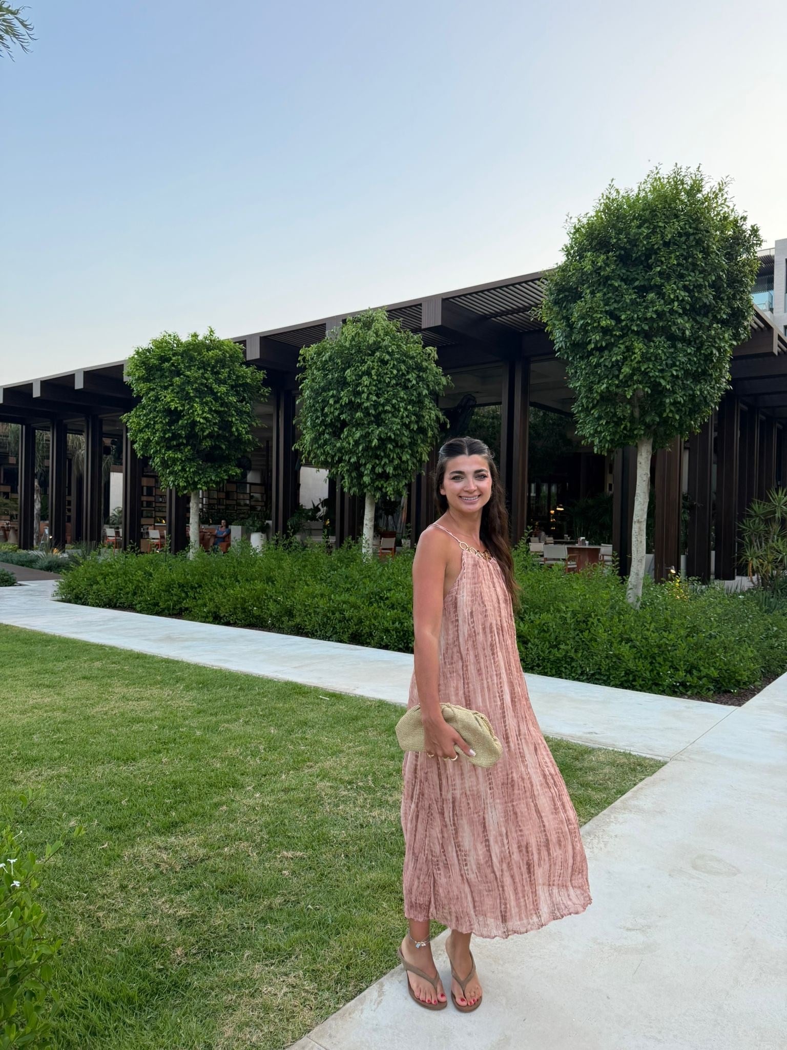 Somon Halkalı Astarlı Elbise