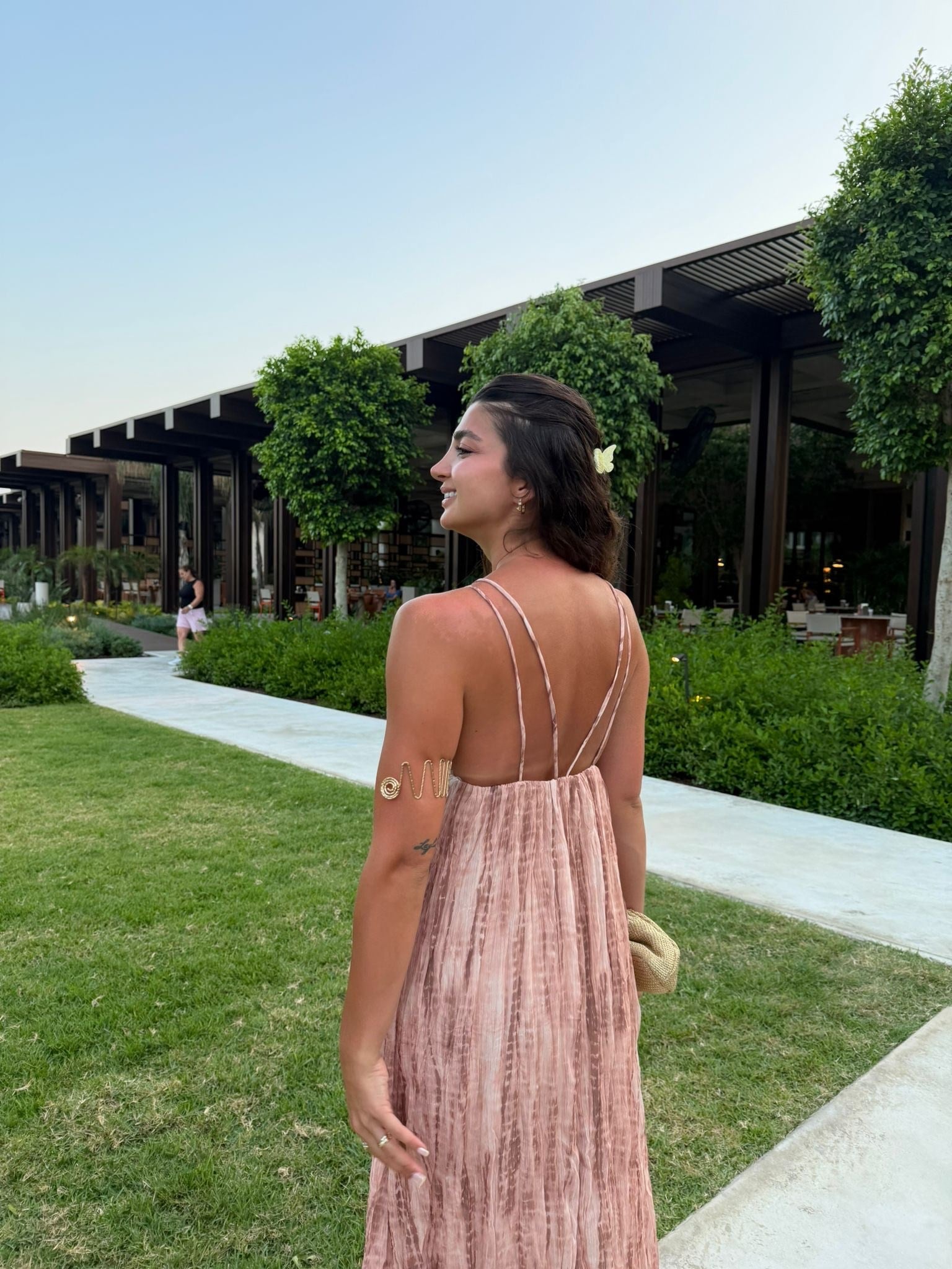 Somon Halkalı Astarlı Elbise