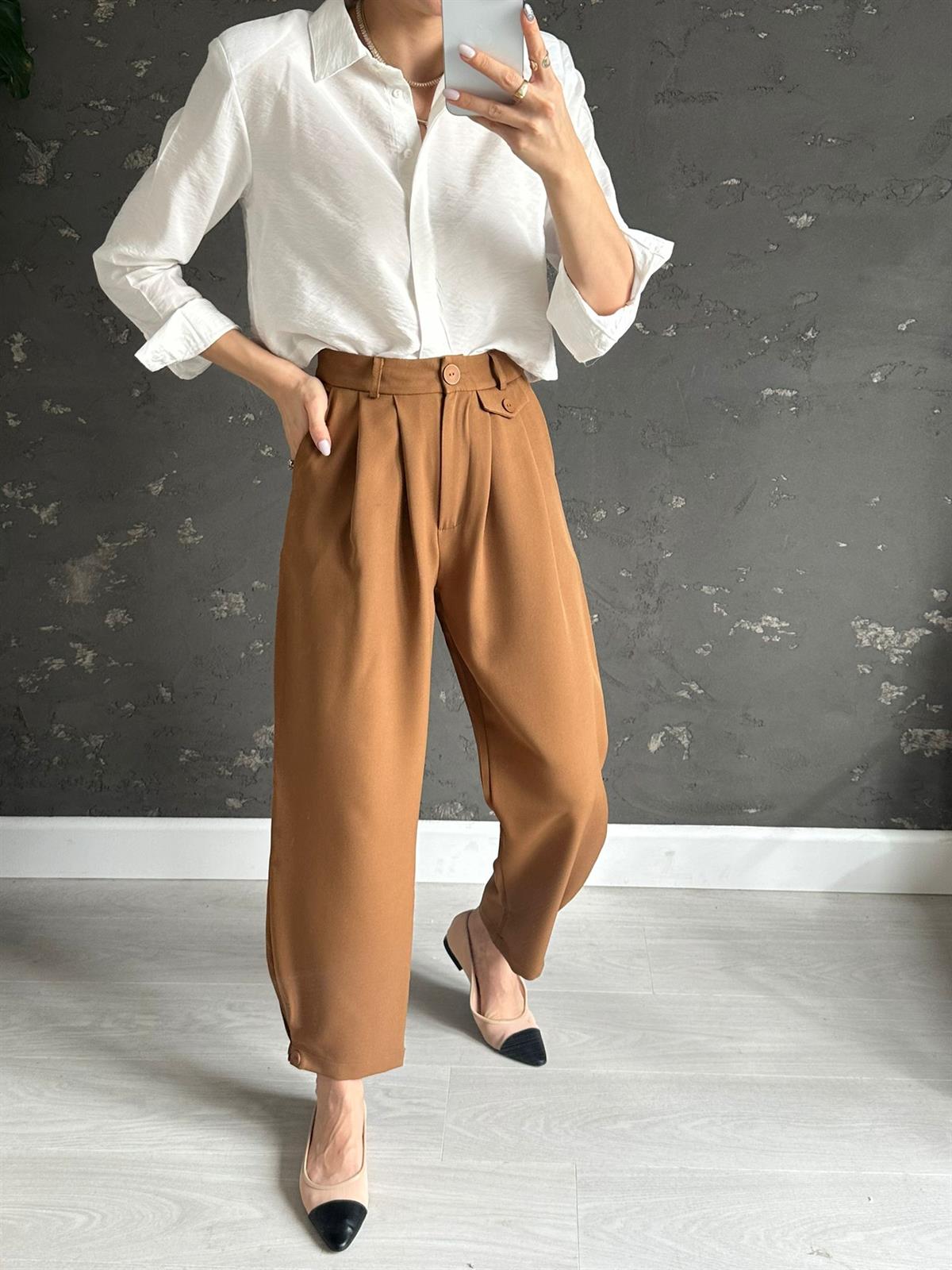 Taba Cep Detaylı Pantolon