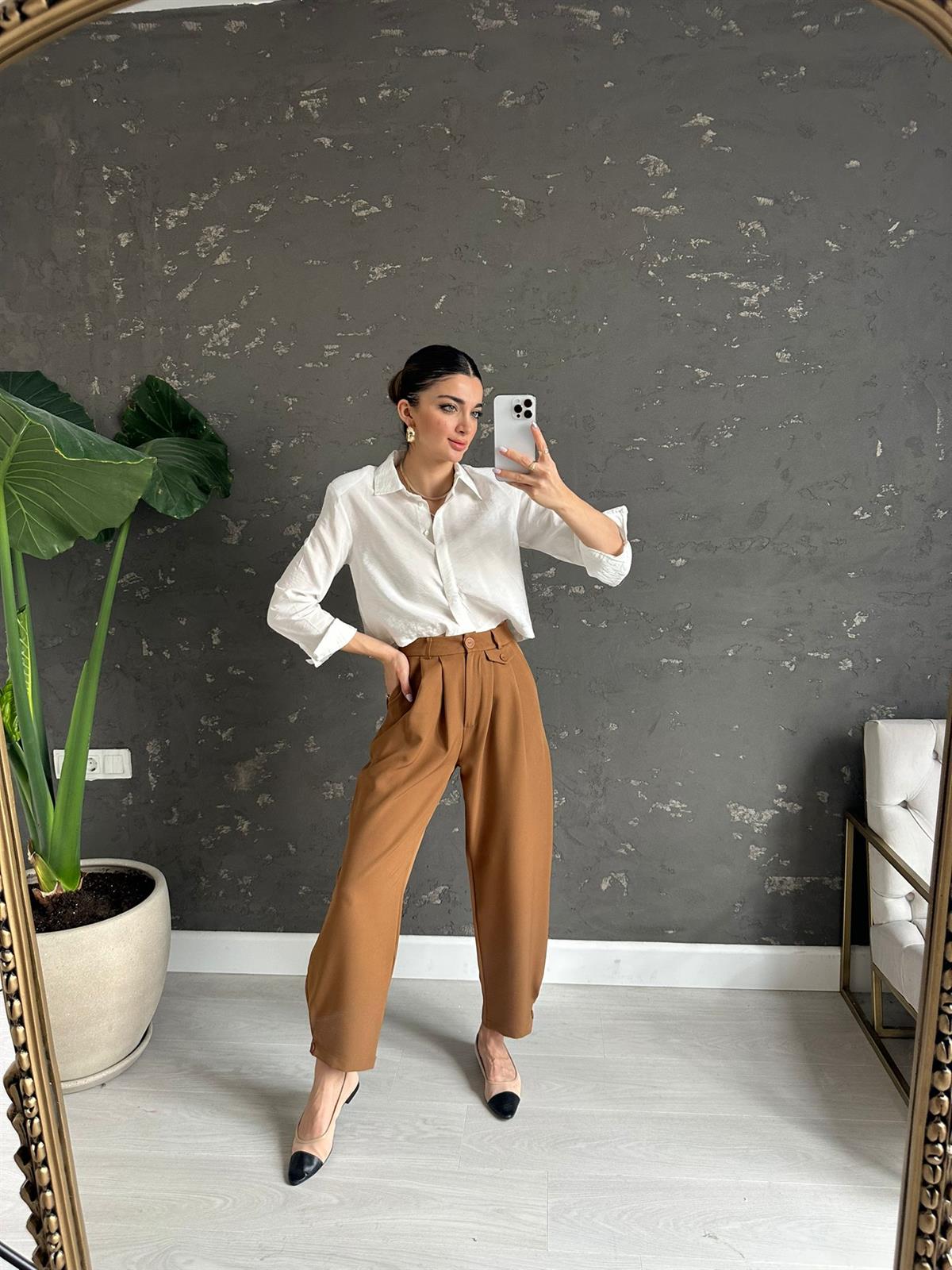 Taba Cep Detaylı Pantolon