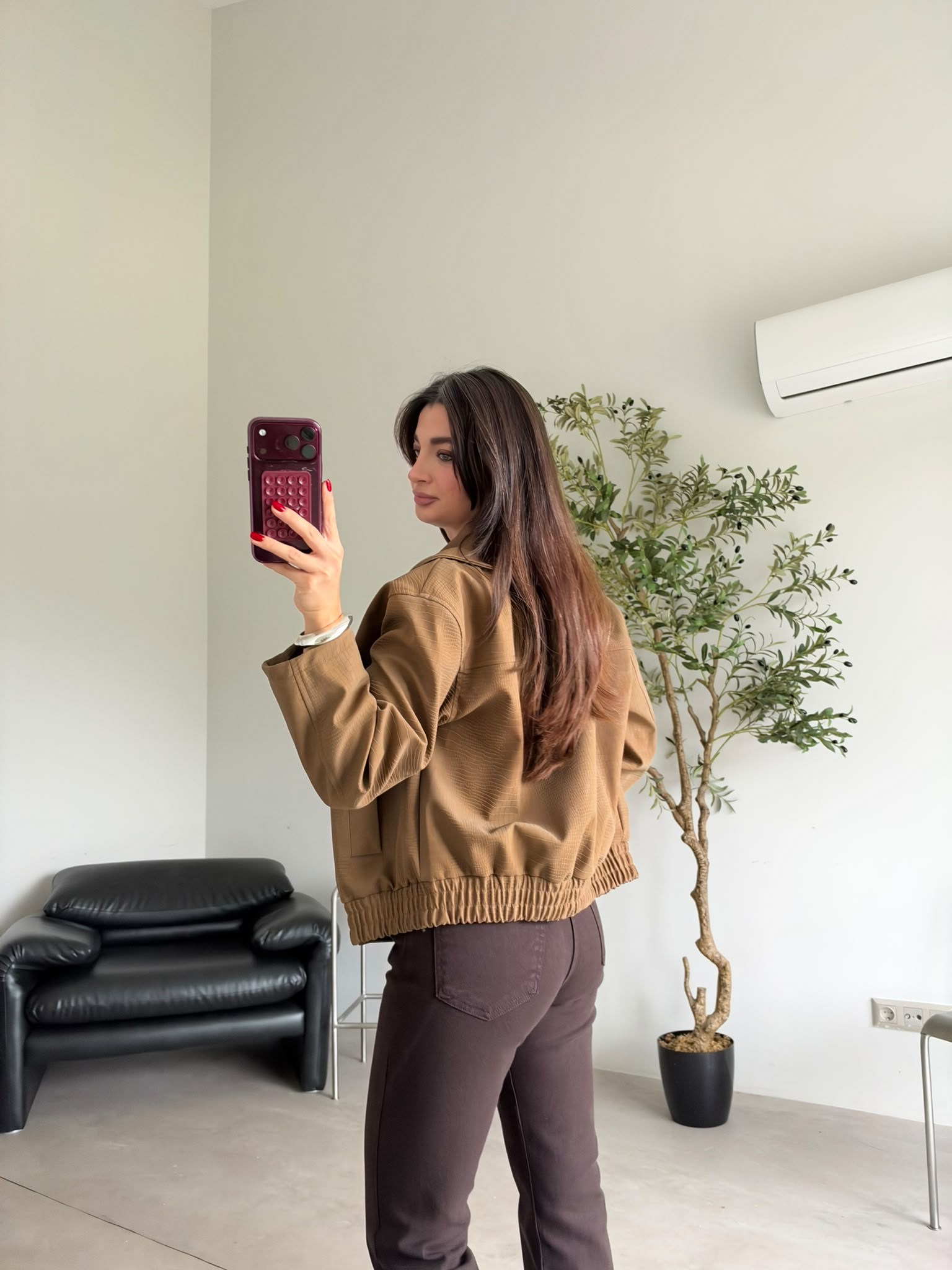 Taba Şal Yaka Bomber Ceket 