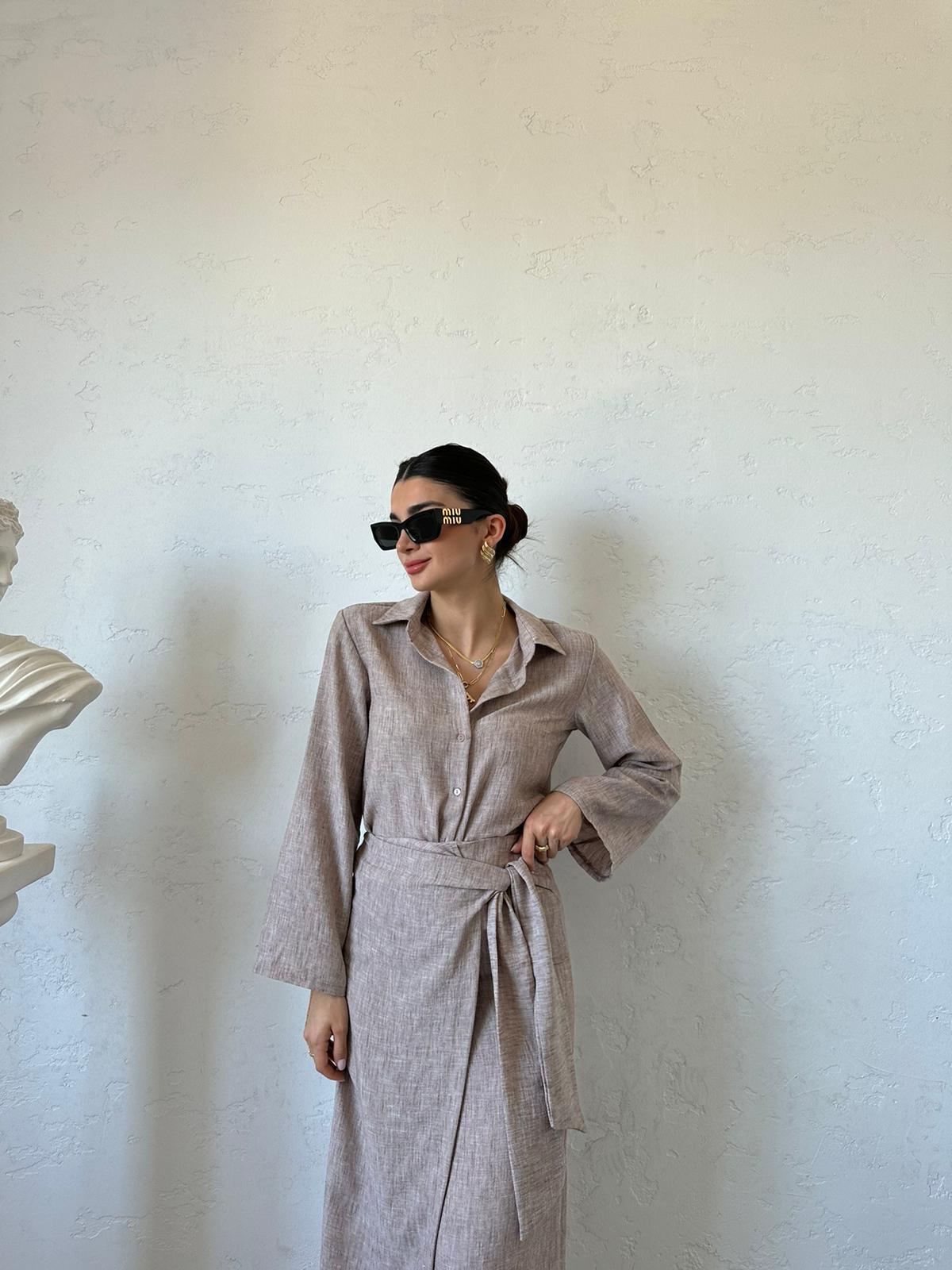 Vizon Etekli Gömlek Takım