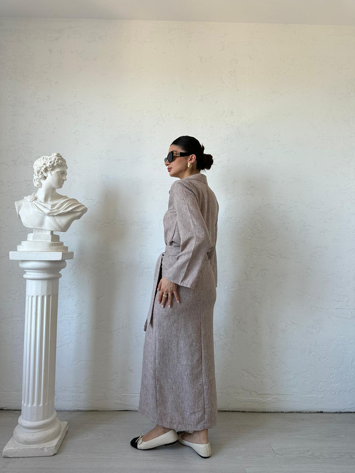 Vizon Etekli Gömlek Takım