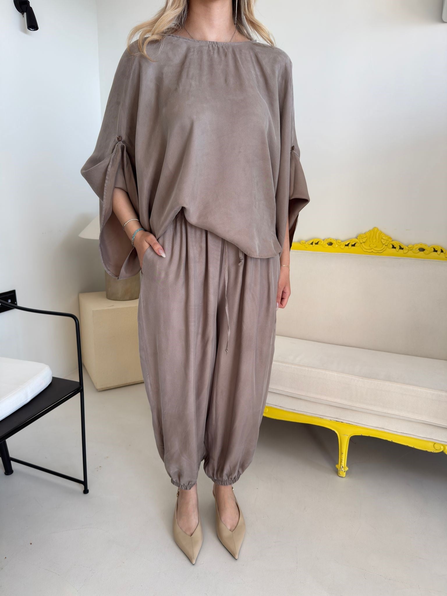 Vizon Oversize Şalvar Takım
