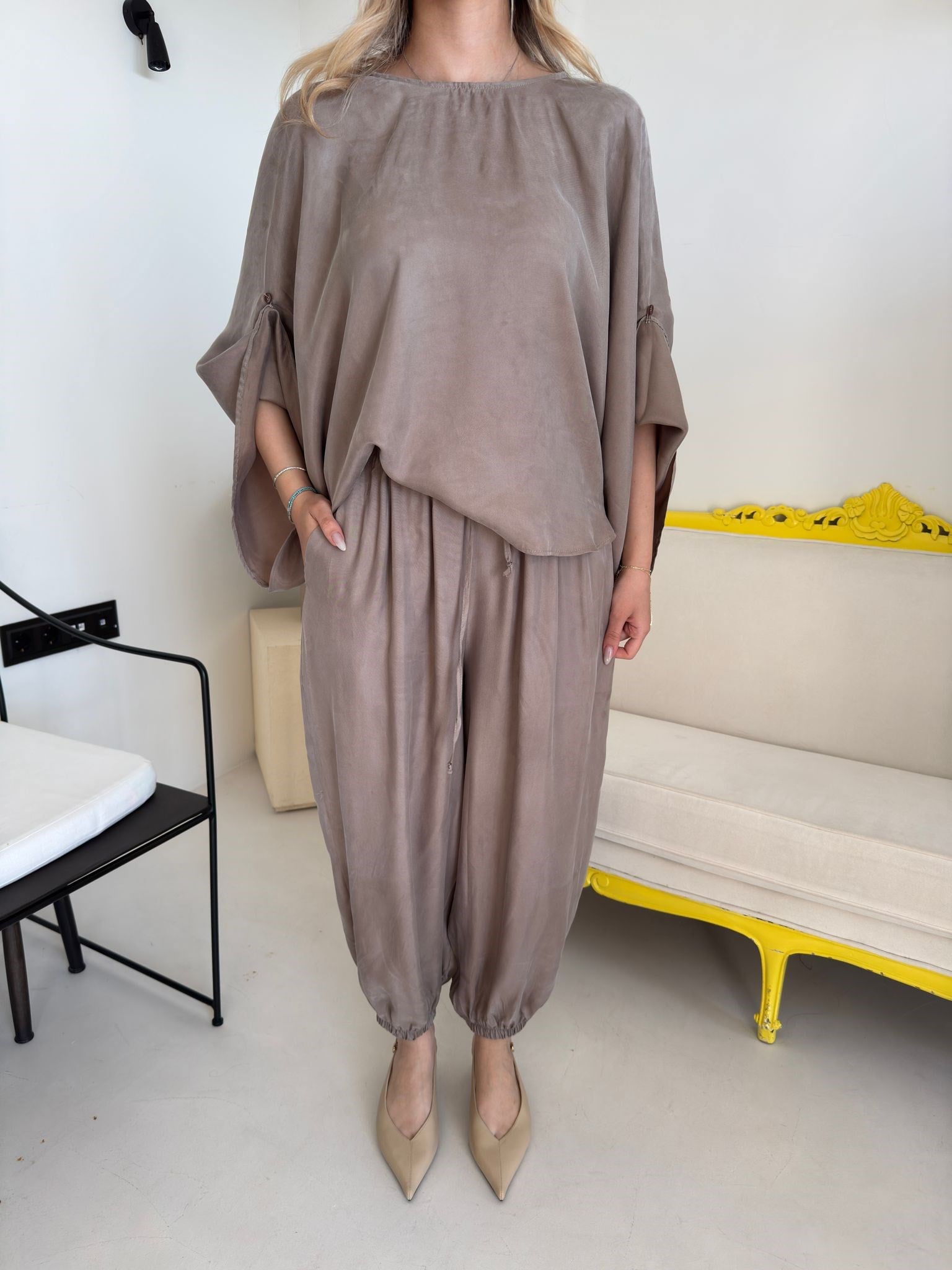 Vizon Oversize Şalvar Takım