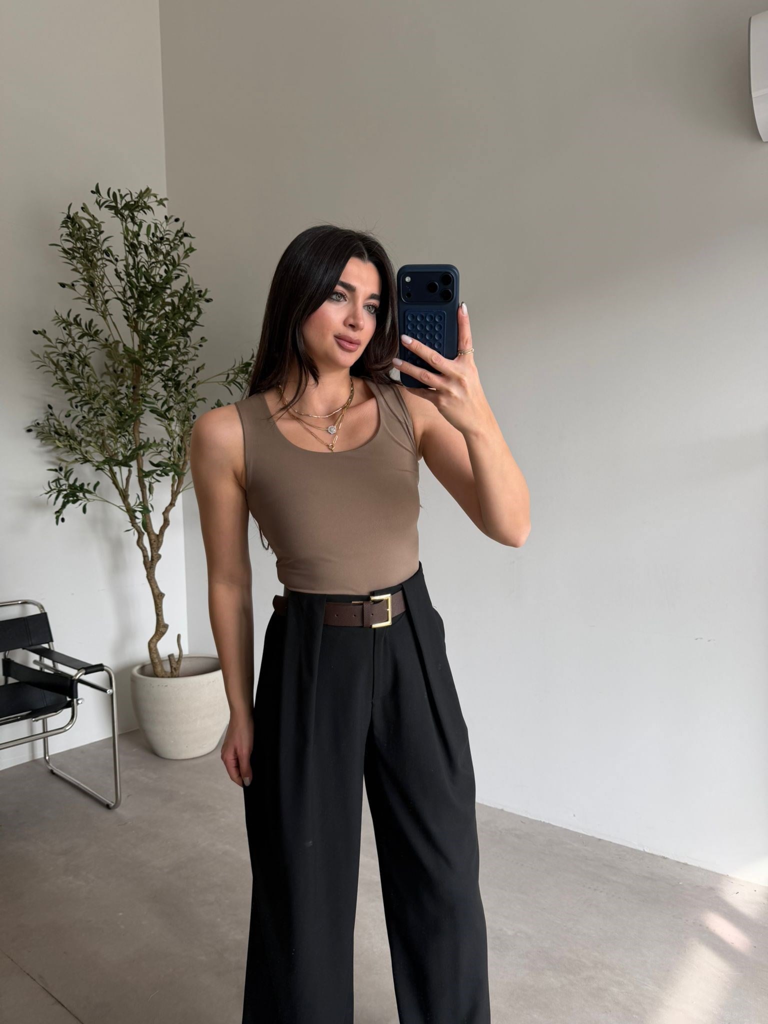 Vizon Sıfır Kol Basic Bluz