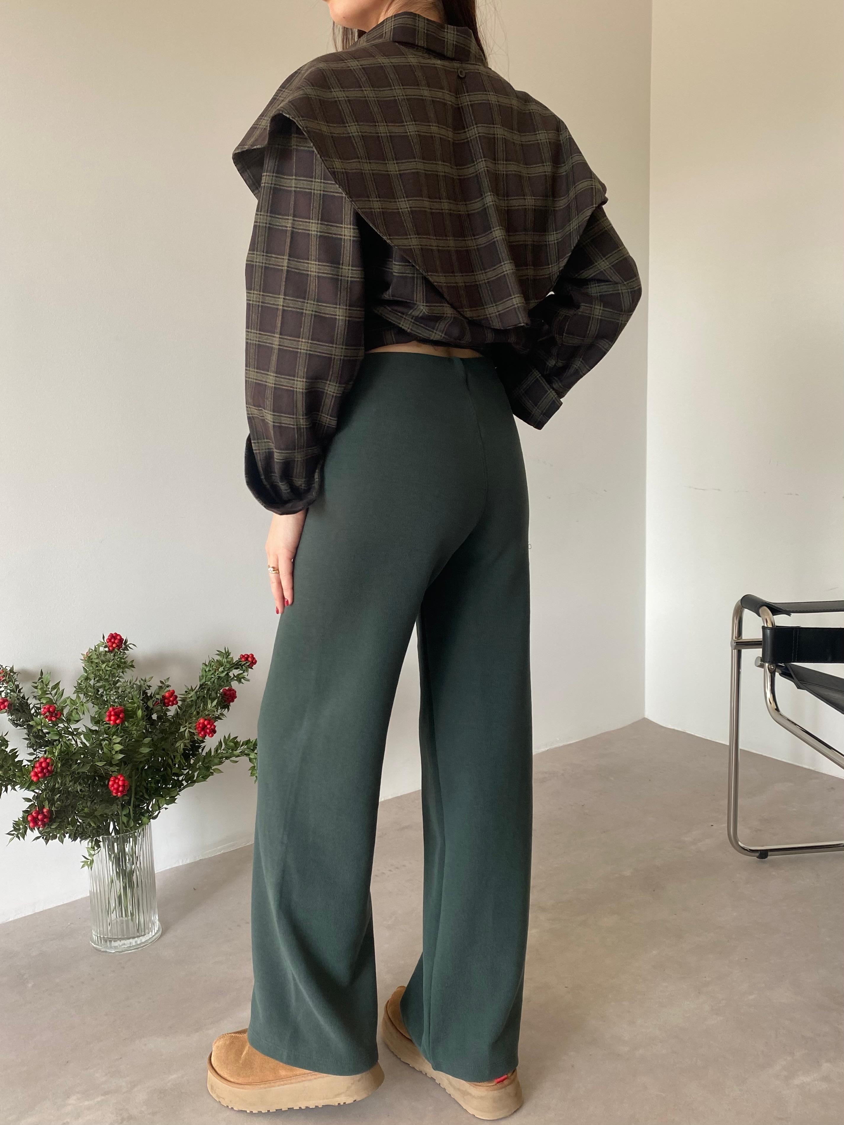 Yeşil Fitilli Yumuşacık Pantolon