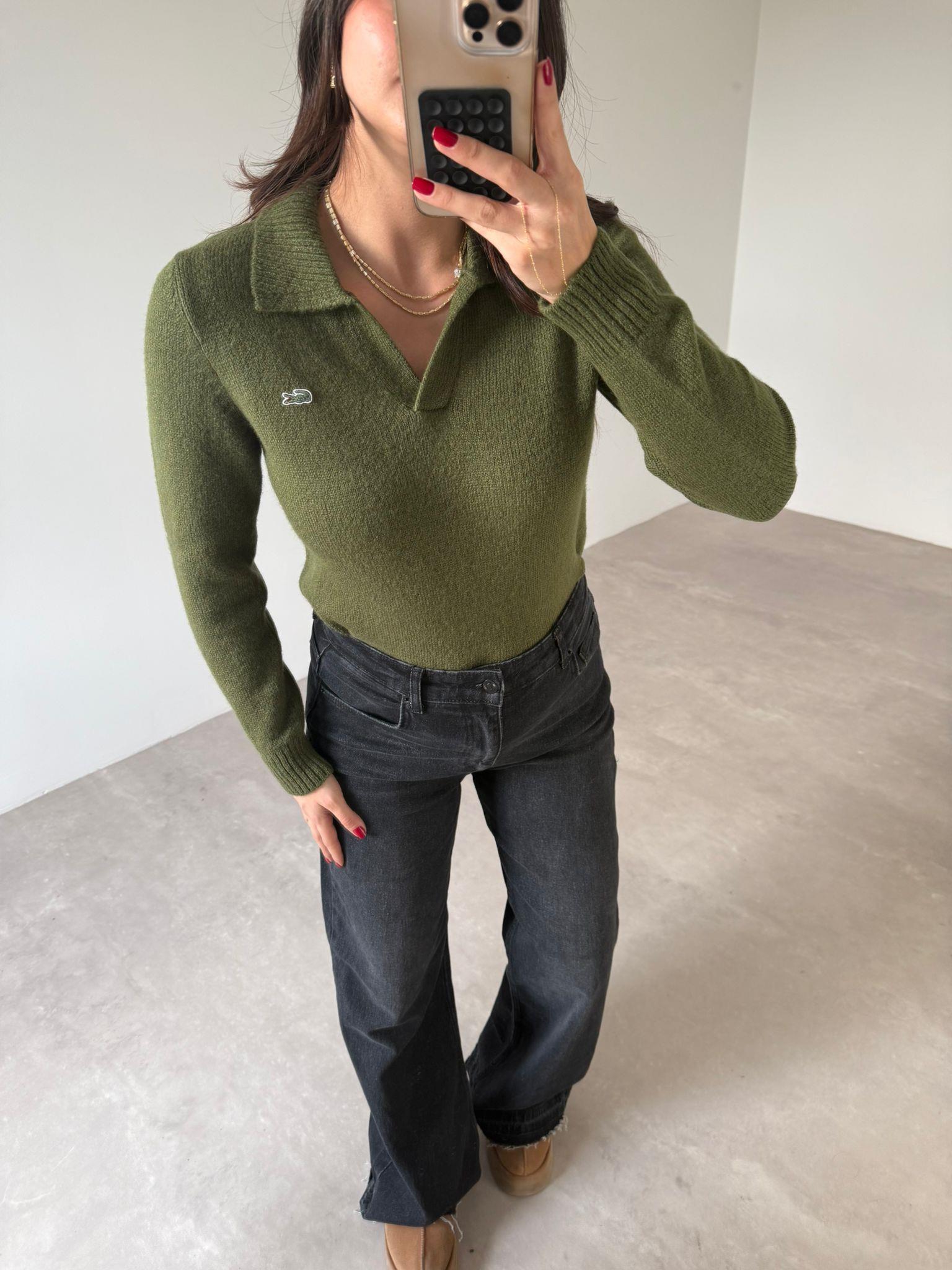 Yeşil Marka Model Polo Yaka Kazak