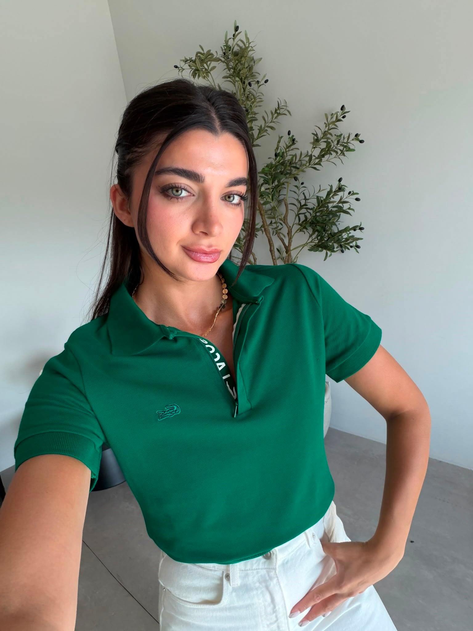 Yeşil Polo Yaka Marka Model Tişört