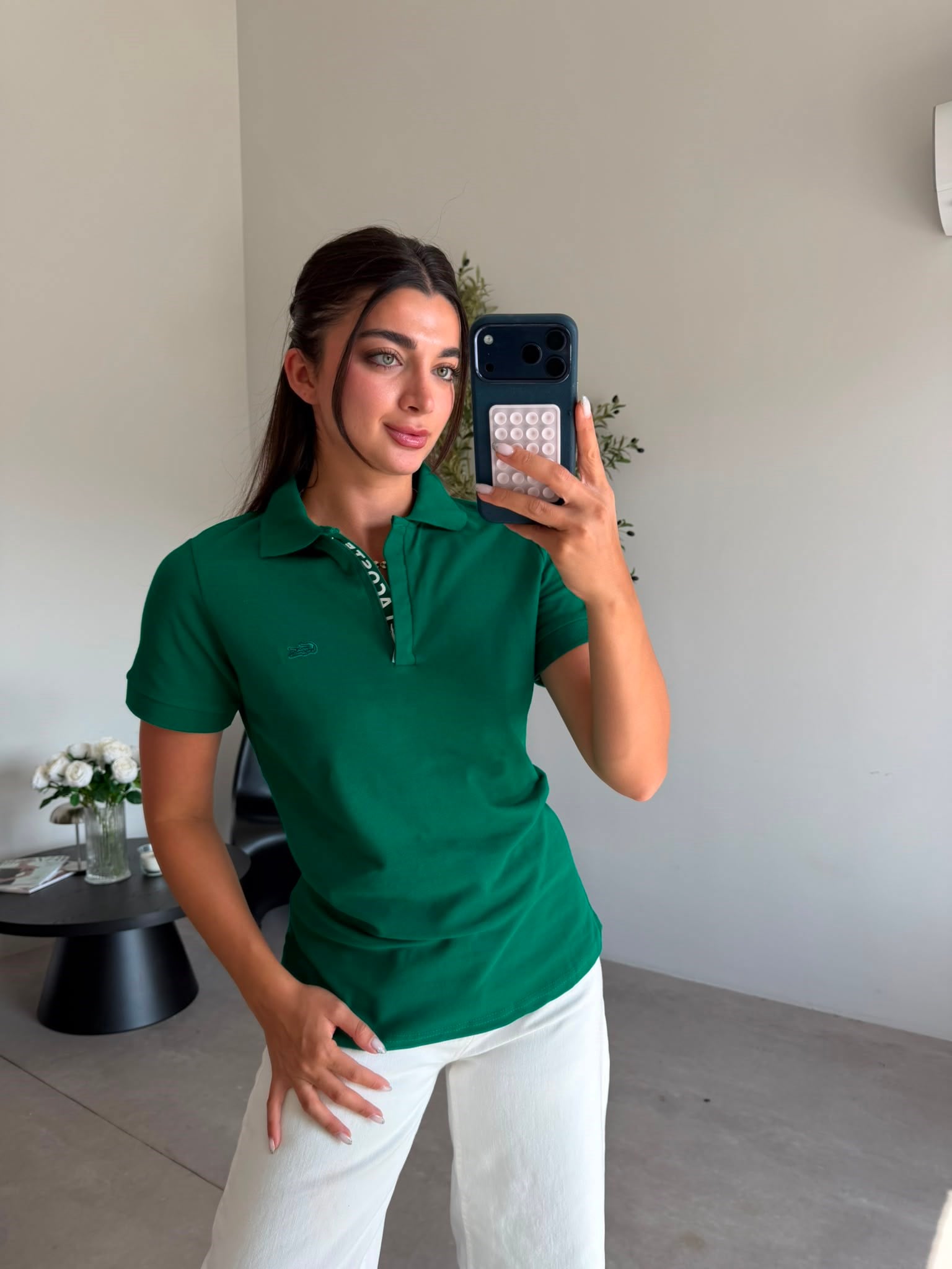 Yeşil Polo Yaka Marka Model Tişört