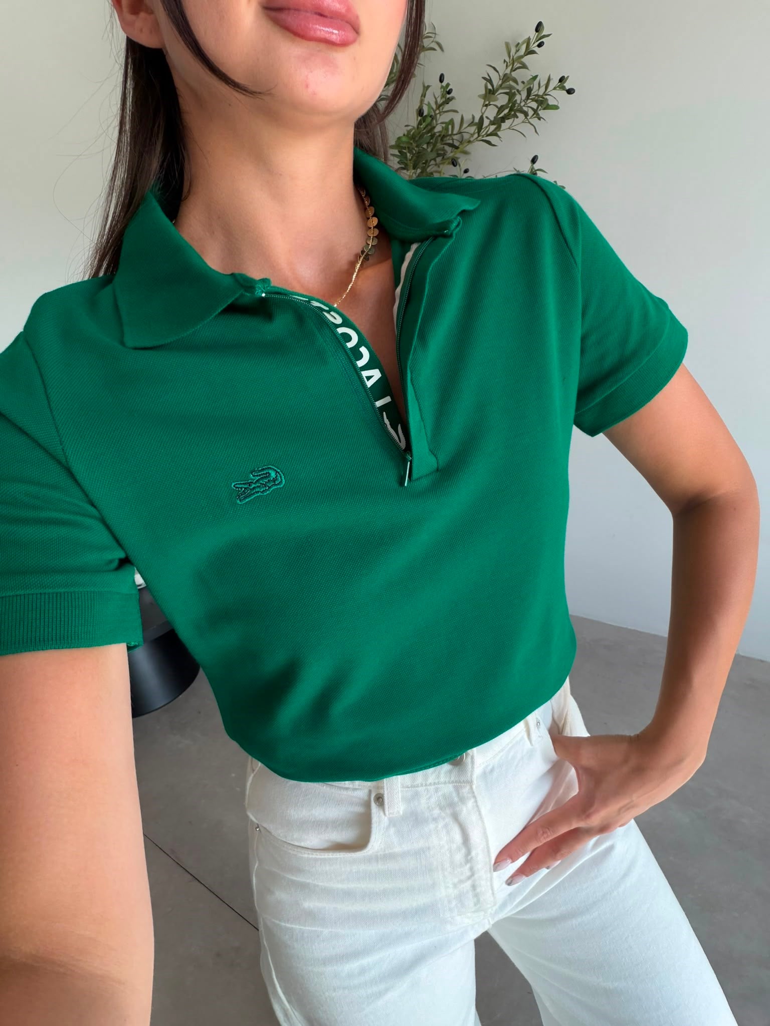 Yeşil Polo Yaka Marka Model Tişört