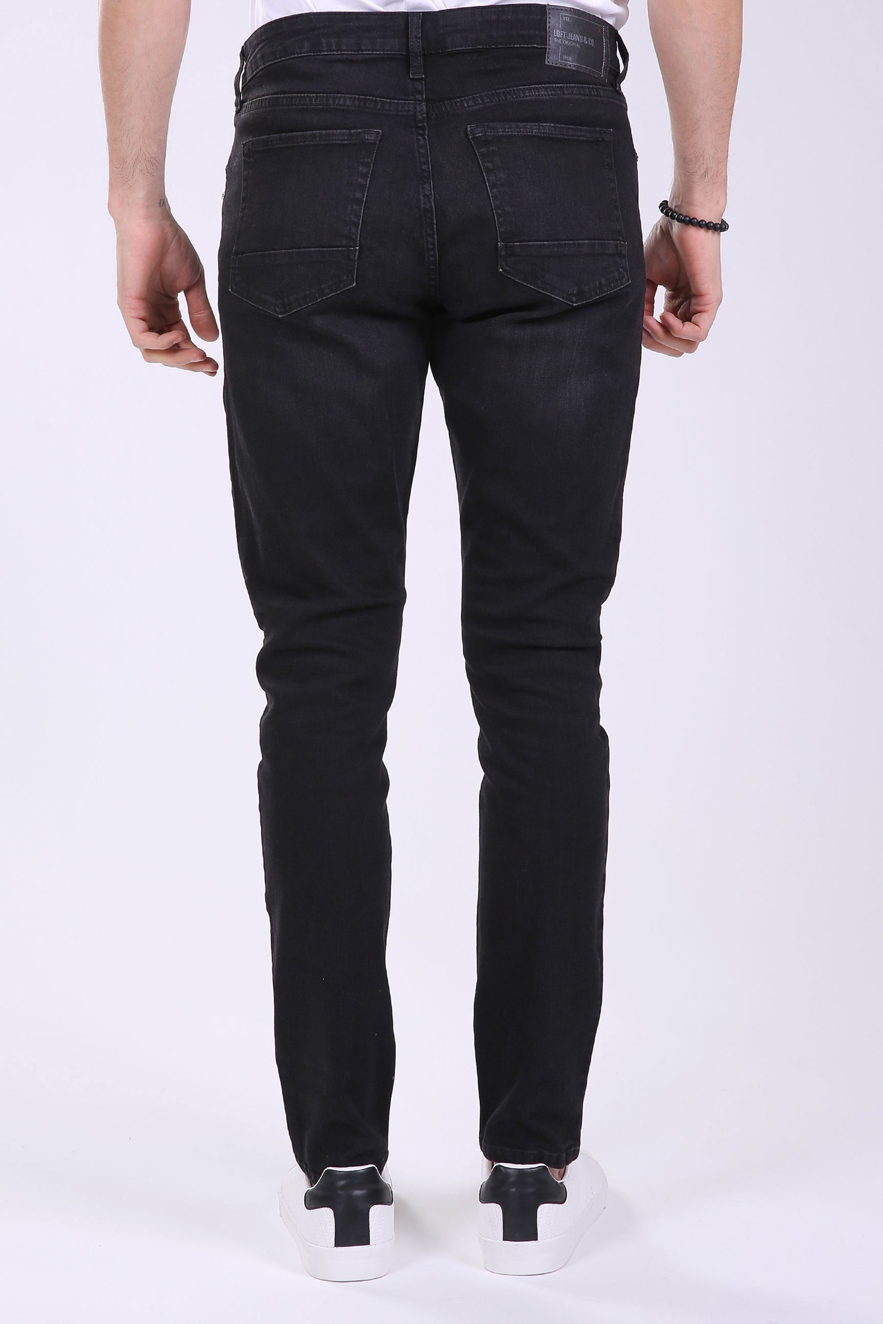 Antrasit Ekstra Dar Paça Denim Pantolon