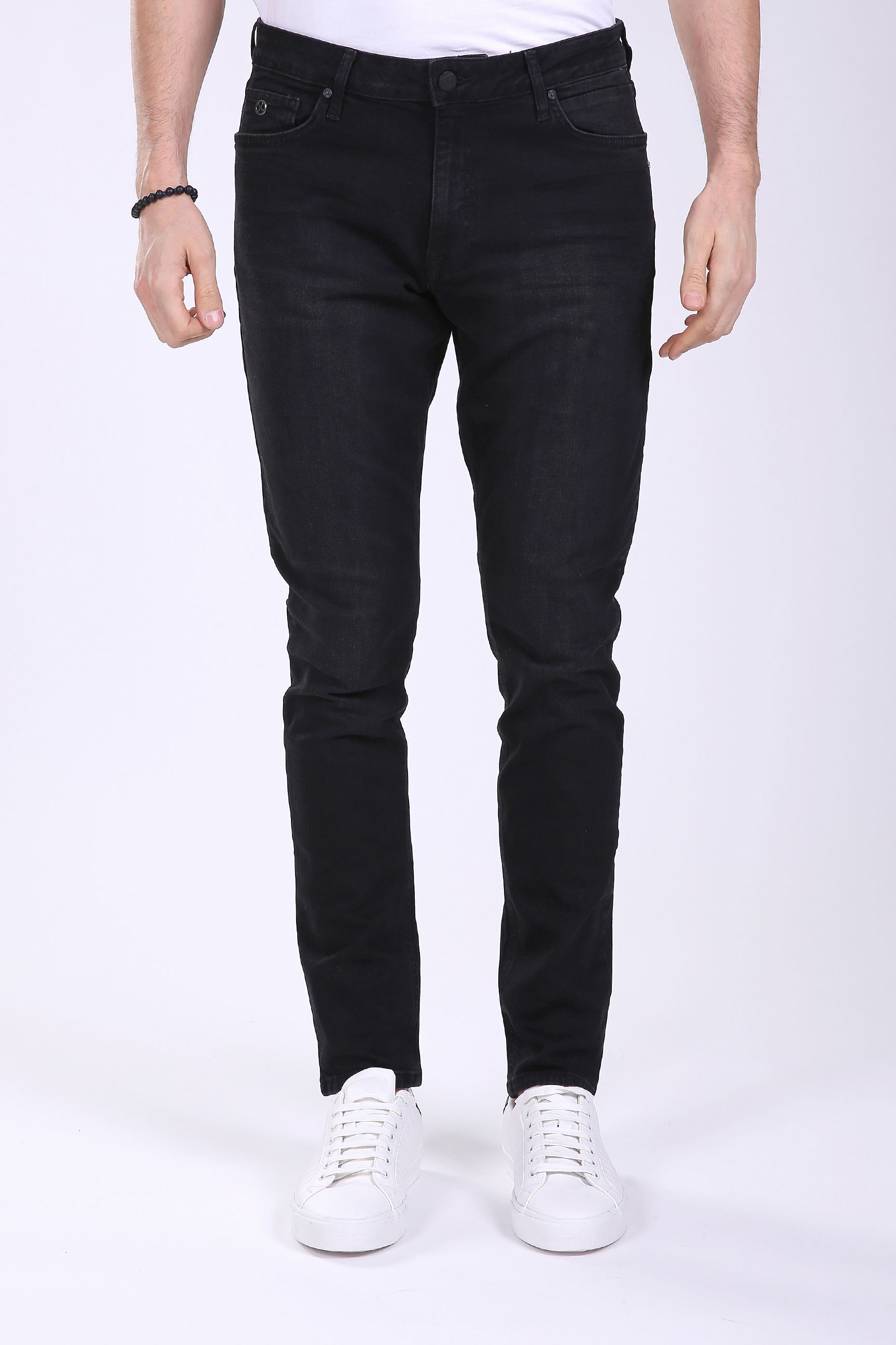 Antrasit Ekstra Dar Paça Denim Pantolon