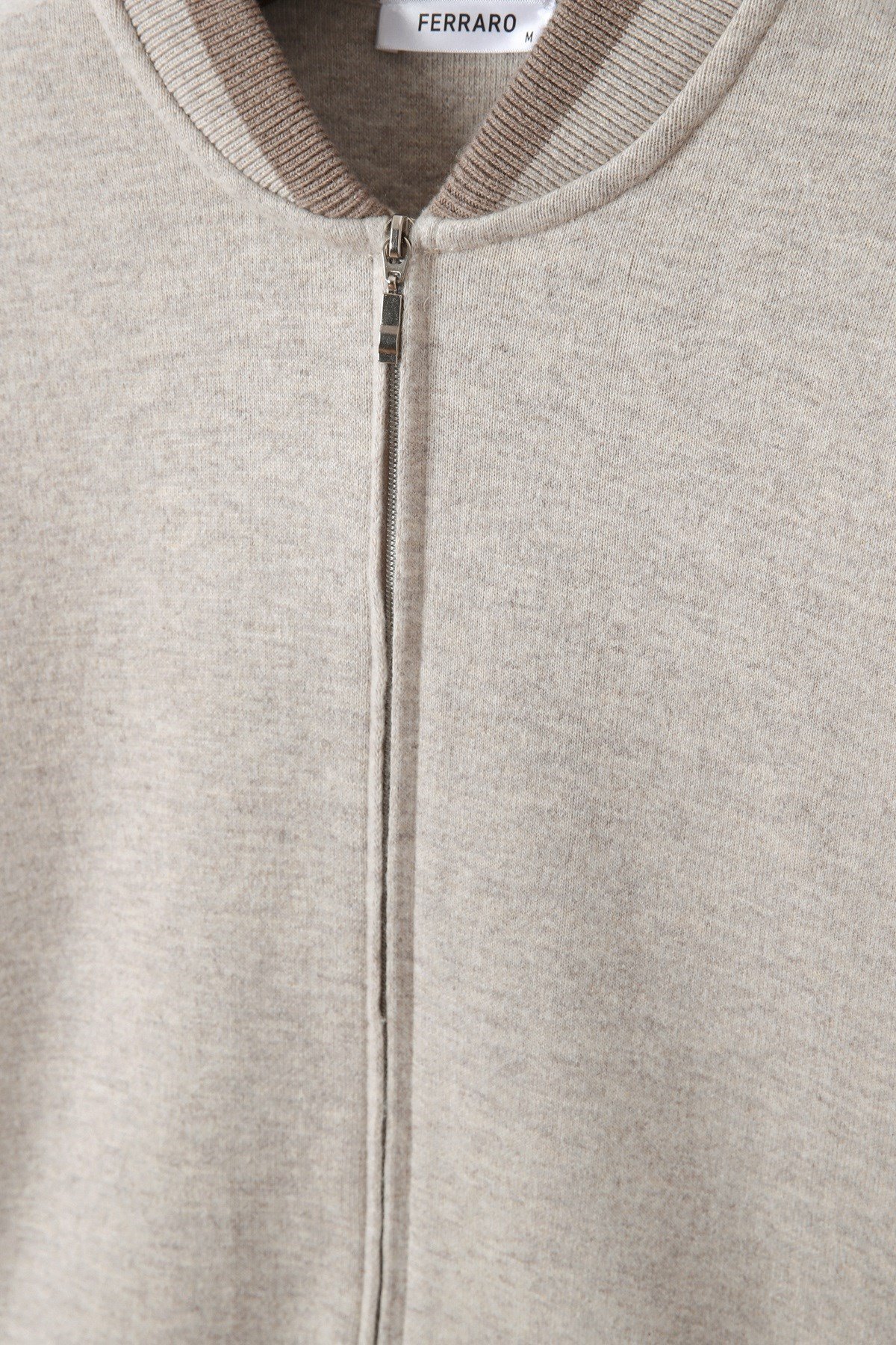 Ferraro A.Bej Bomber Yaka Kaşmirli Erkek Triko Hırka