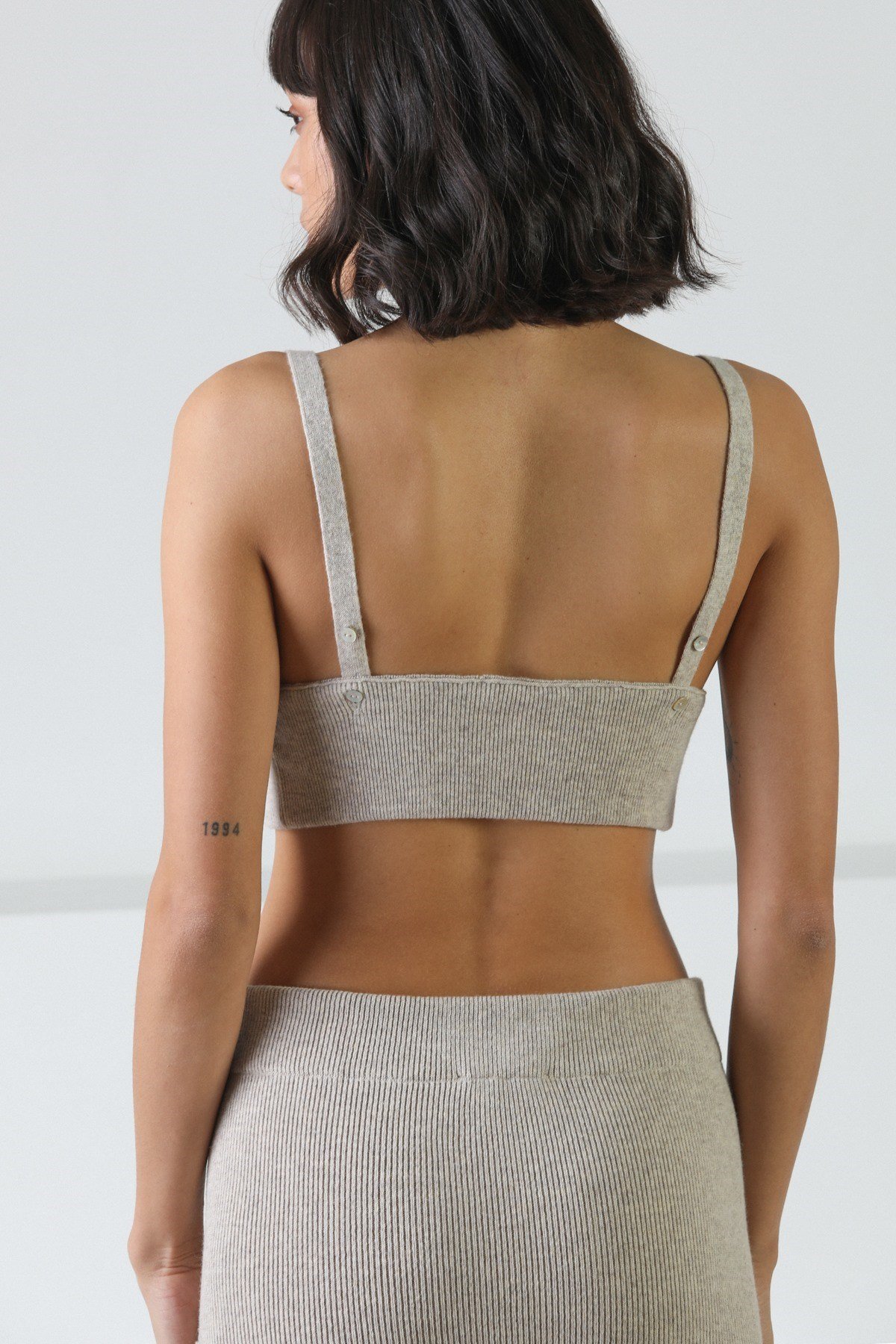 Ferraro A.Bej Düğmeli Kaşmirli Kadın Triko Etek