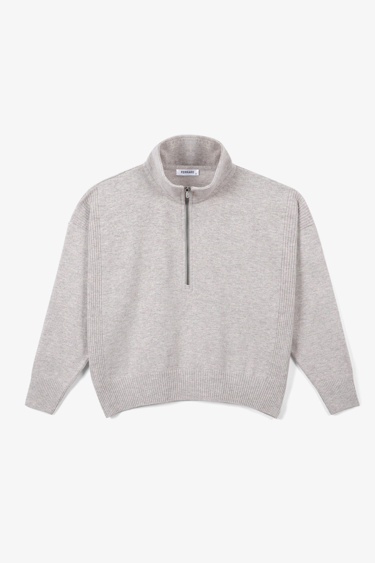 Ferraro A.Bej Fermuarlı Kaşmirli Kadın Triko Kazak