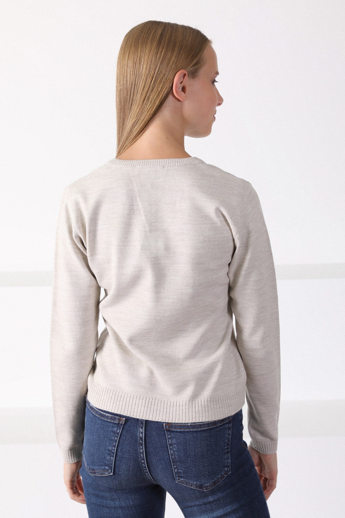 Ferraro A.Bej V Yaka Kadın Triko Kazak